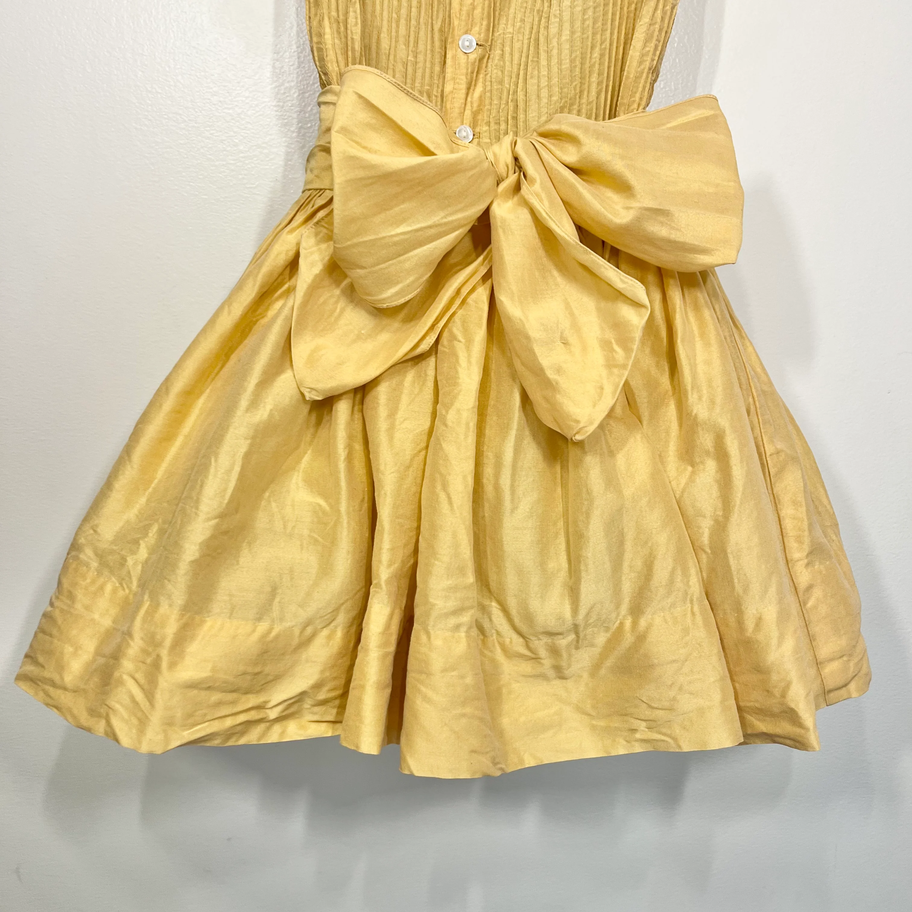 50s/60s Girls' Yellow Rose Fit And Flare Dress By Elena Diran - Image 8