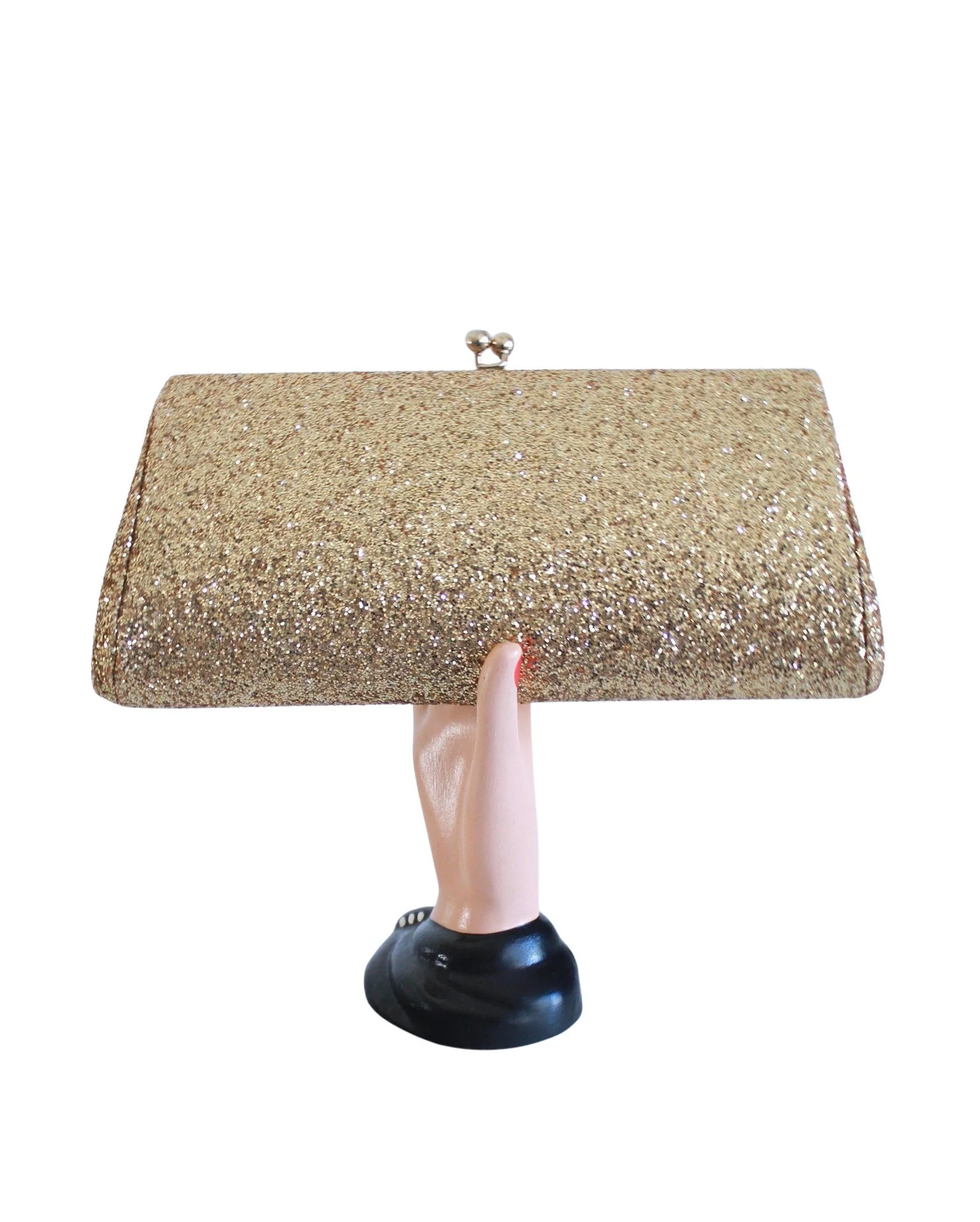 50s/60s Gold Glitter Clutch Purse - Image 2