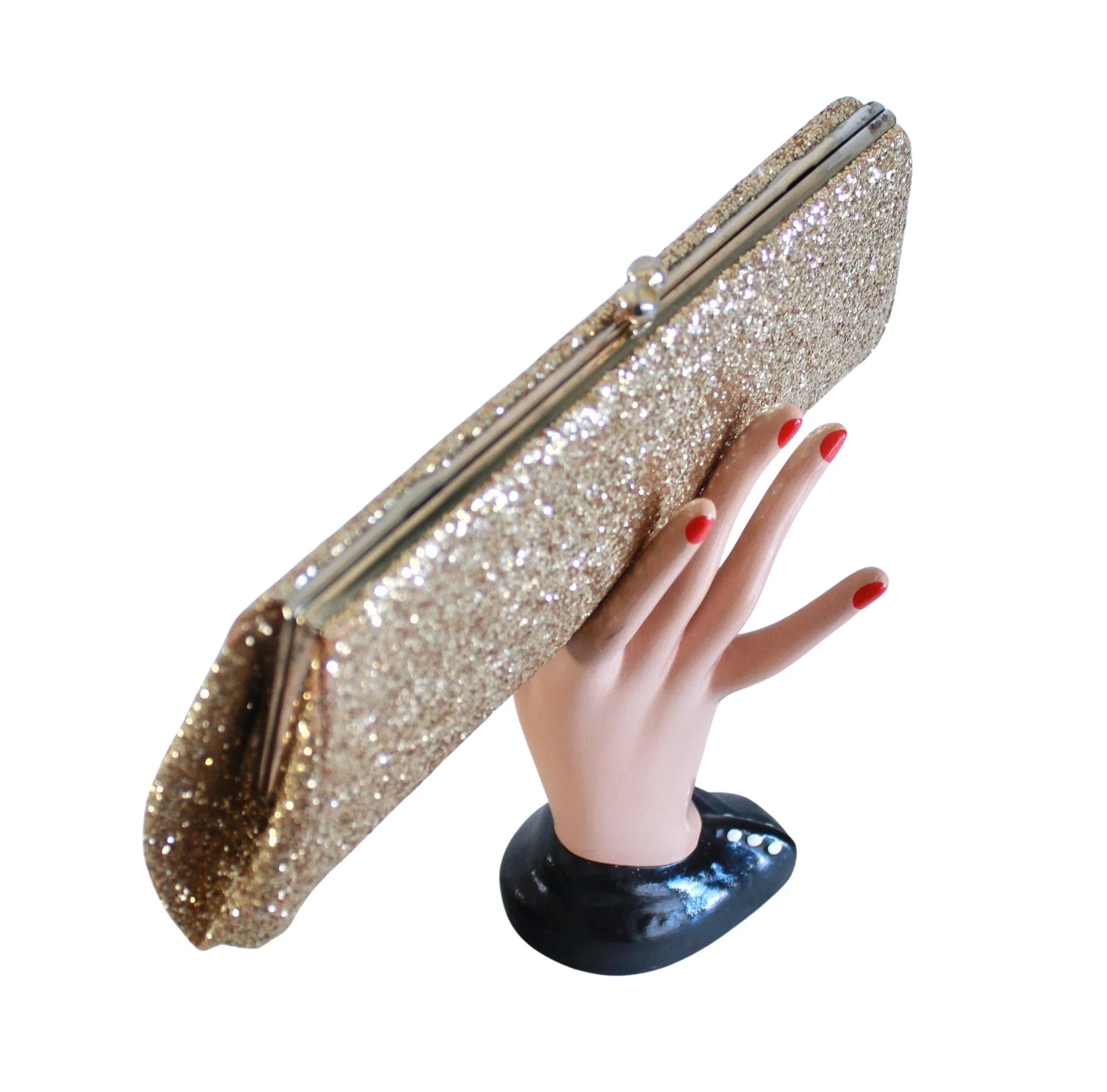 50s/60s Gold Glitter Clutch Purse - Image 8