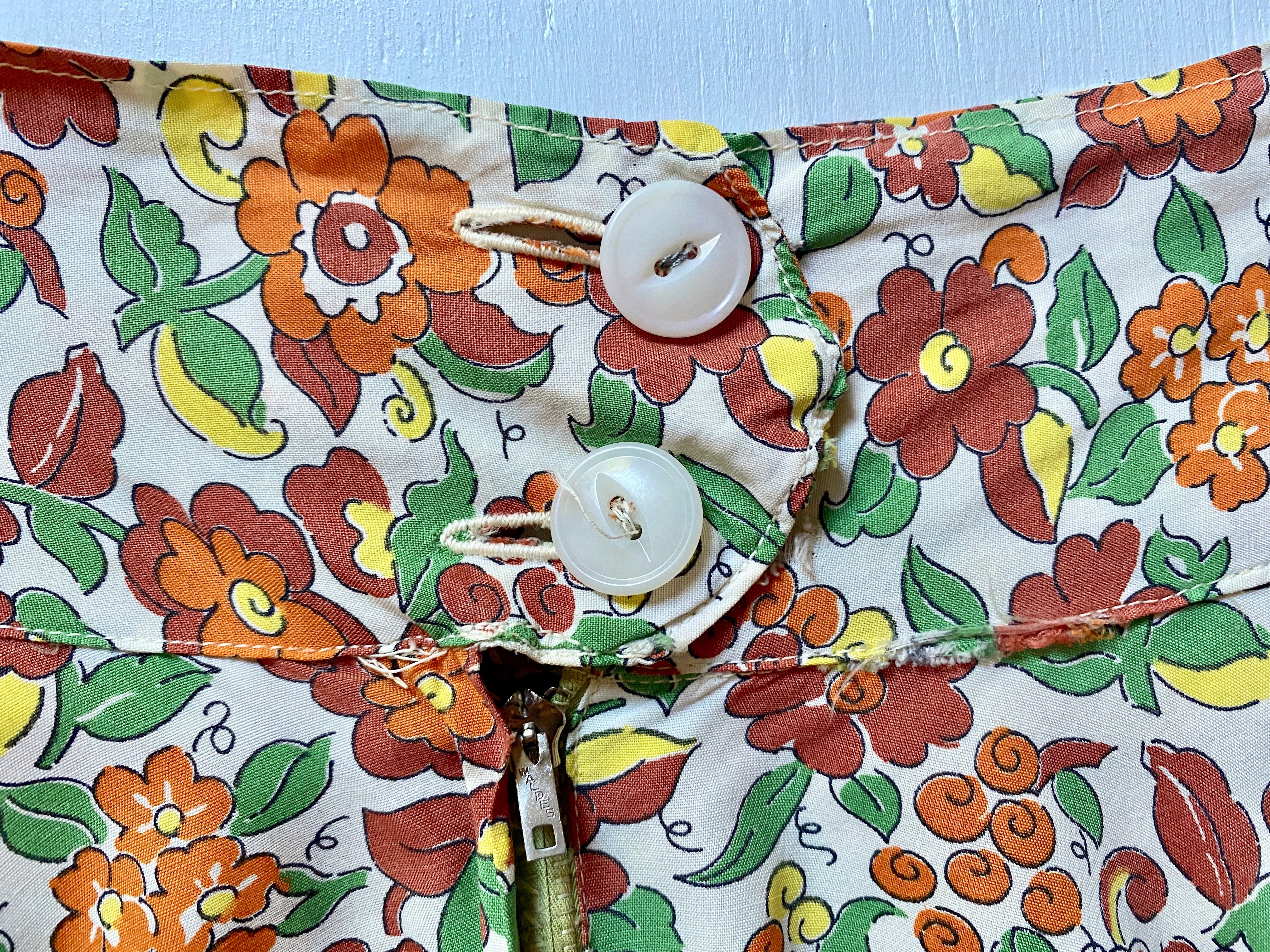 50s/60s High-waisted Floral Circle Skirt - Image 10