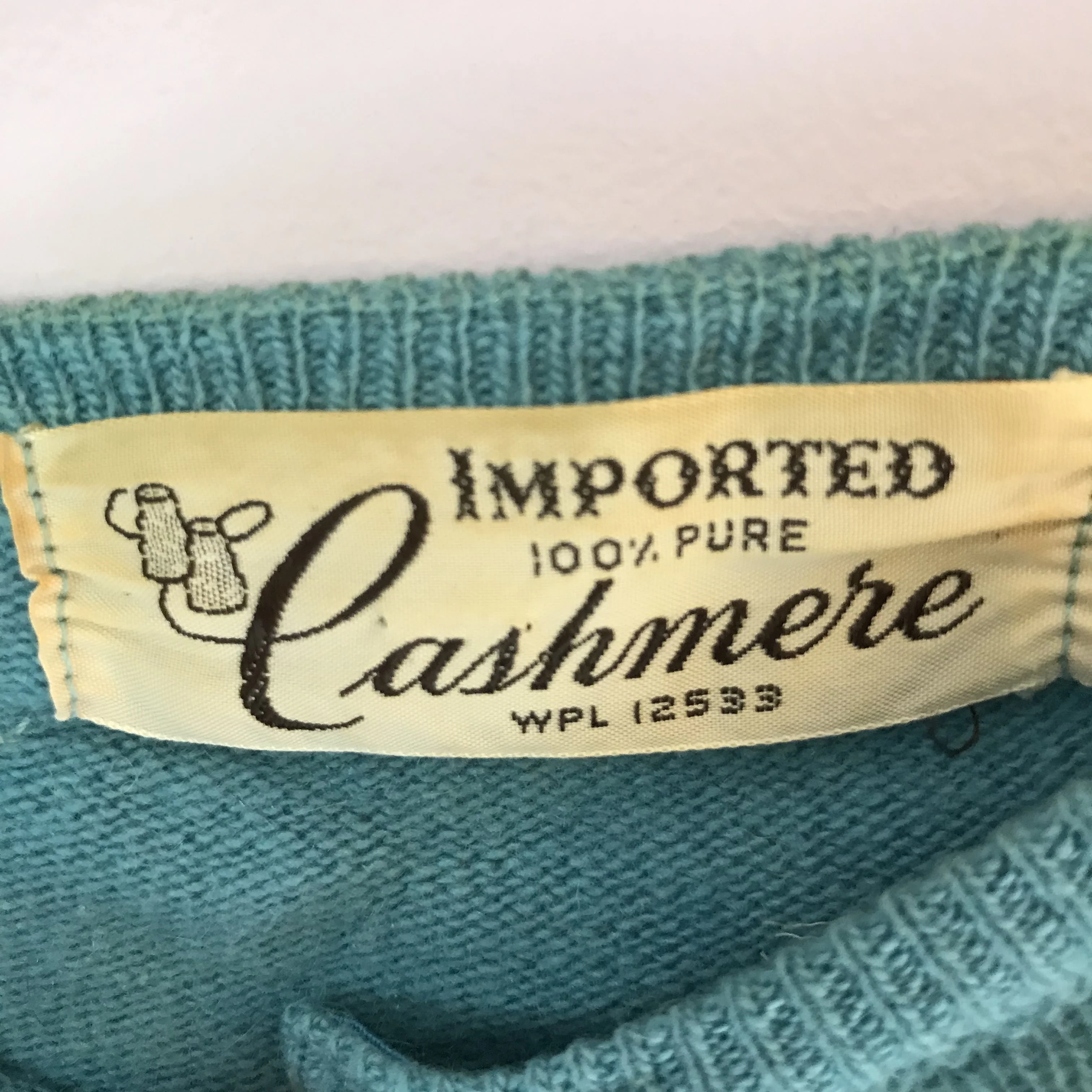 50s/60s Imported 100% Pure Cashmere Beaded Cardigan - Image 3