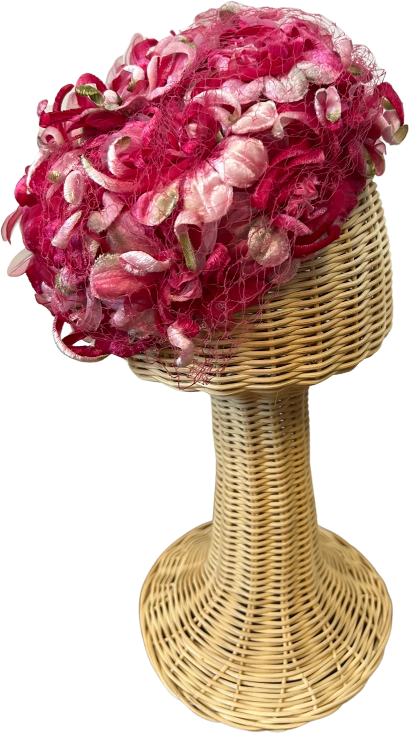 50s/60s Ladies Floral Pillbox Hat