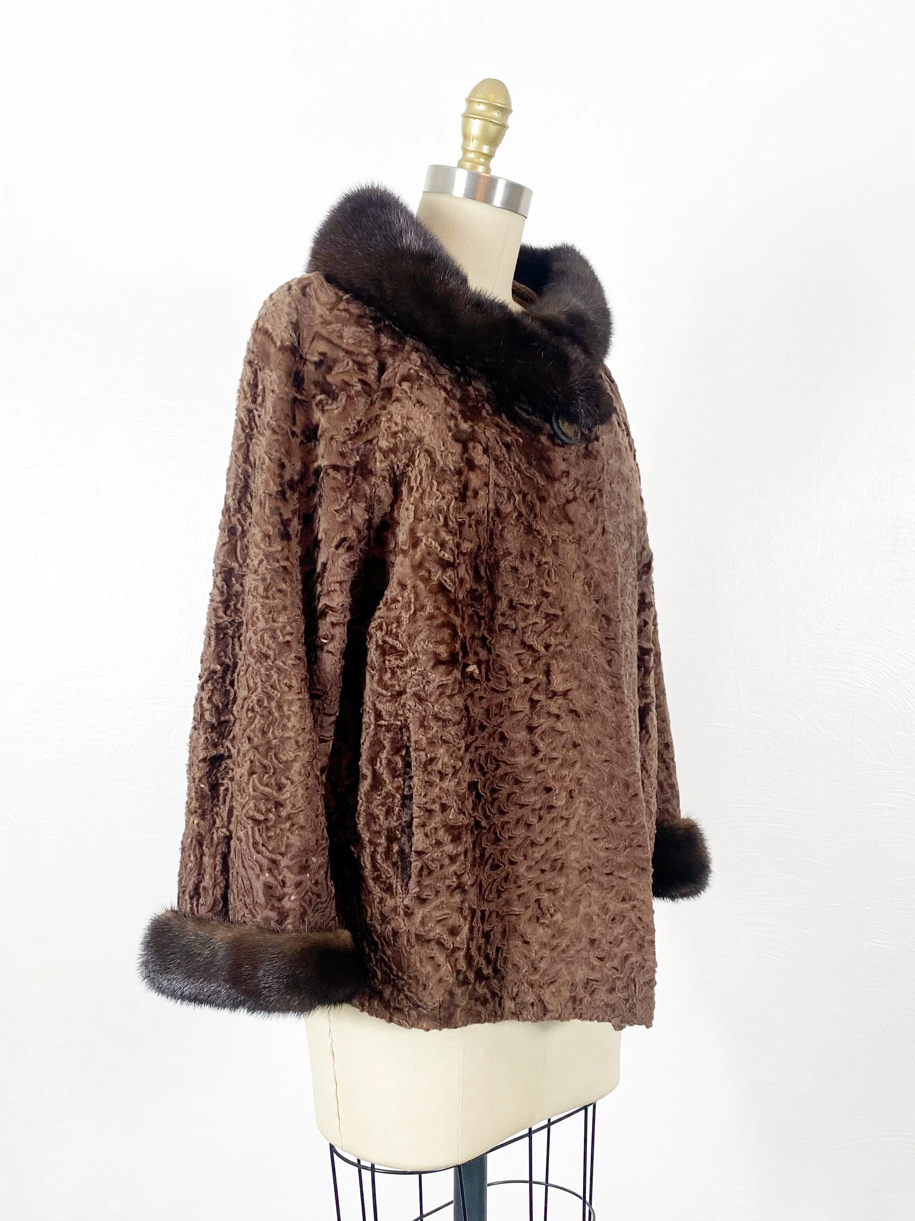 50s/60s Lamb Fur Coat - Image 8