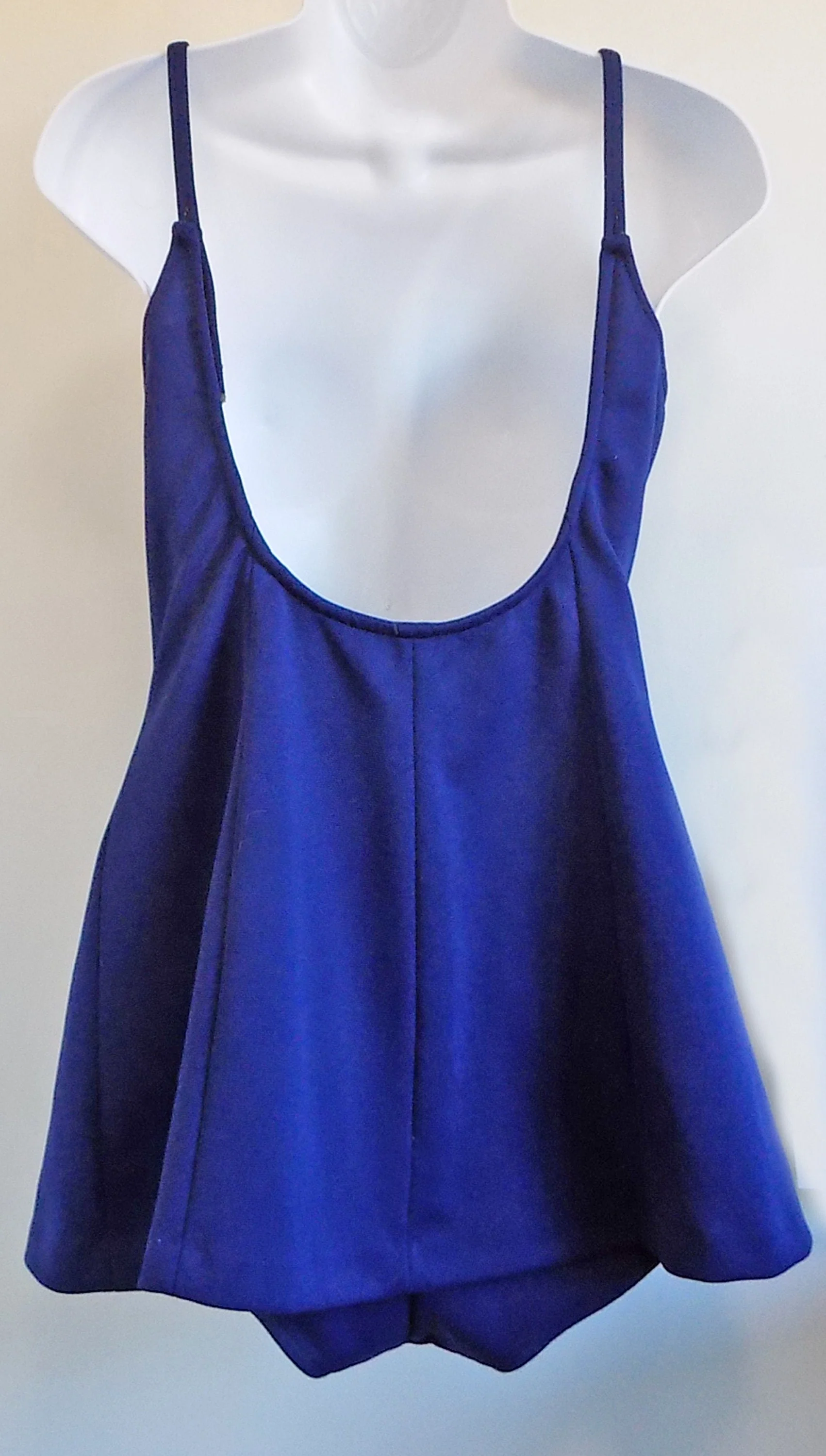 50s-60s Large Cole of California Swimsuit with Overskirt Navy Adjustable Straps Bathing Suit Swim Wear by Cole Of California - Image 2