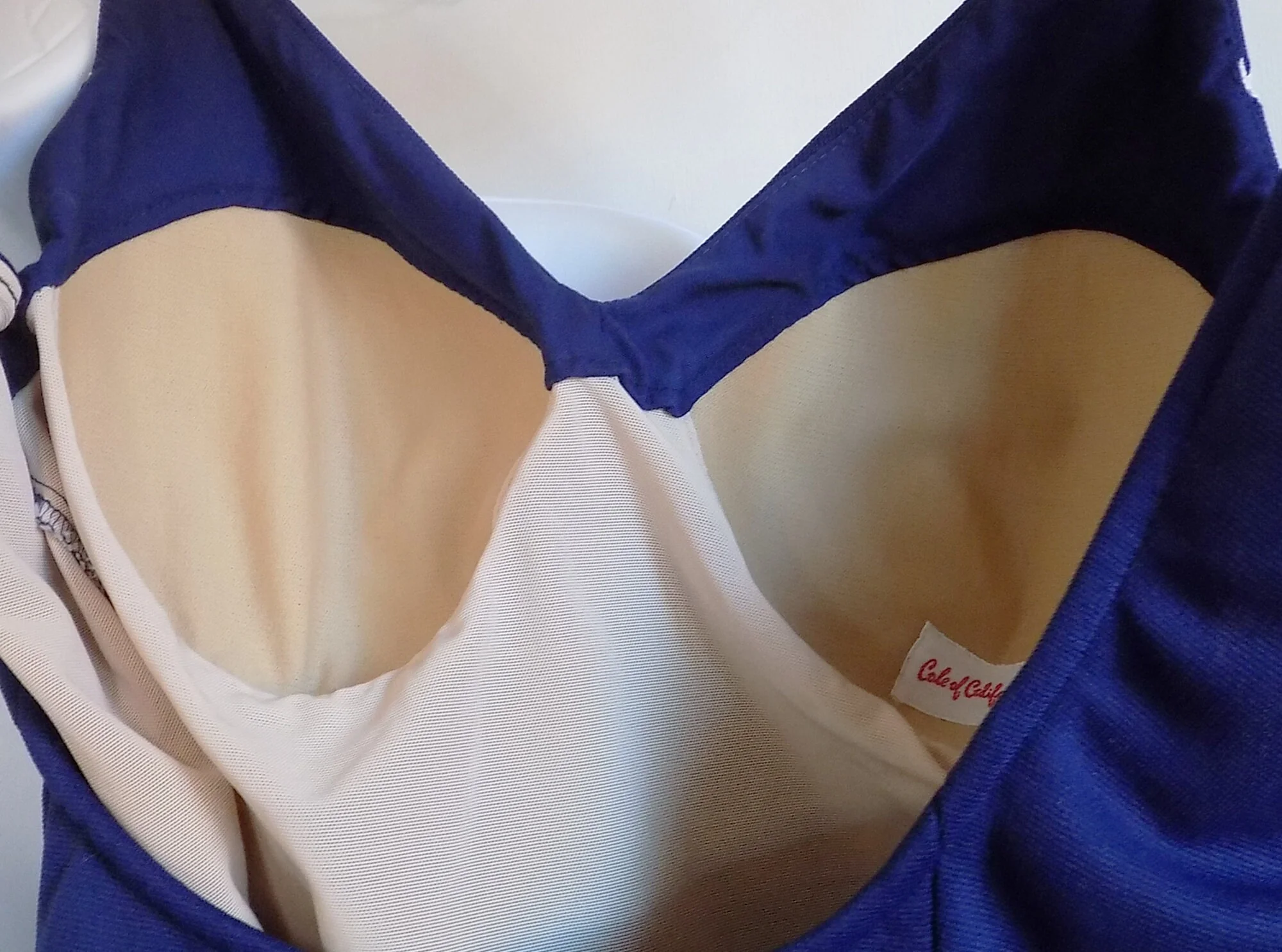 50s-60s Large Cole of California Swimsuit with Overskirt Navy Adjustable Straps Bathing Suit Swim Wear by Cole Of California - Image 3
