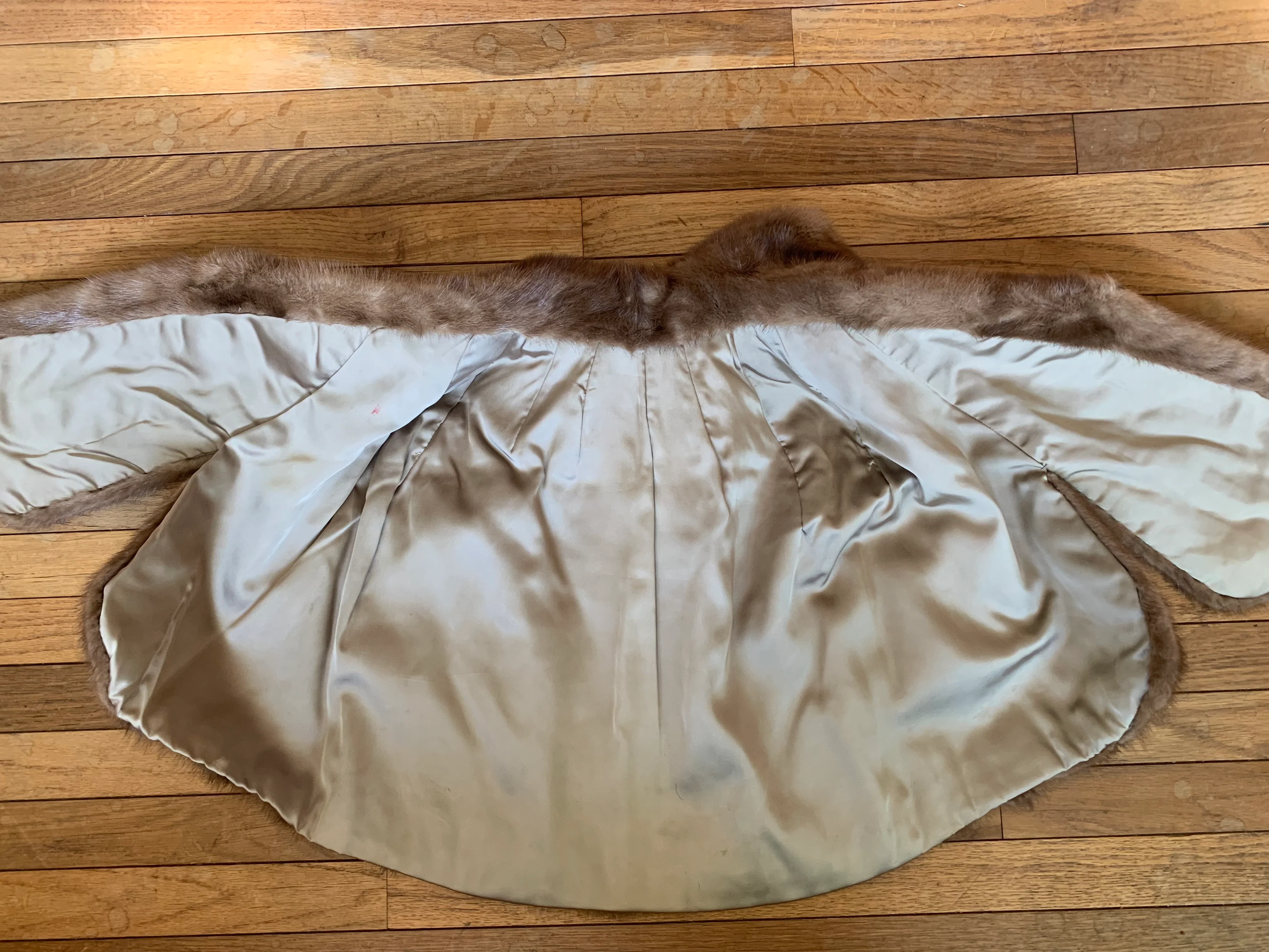 50s/60s Light Brown Bridal Wedding Mink Fur Cape Stole - Image 9