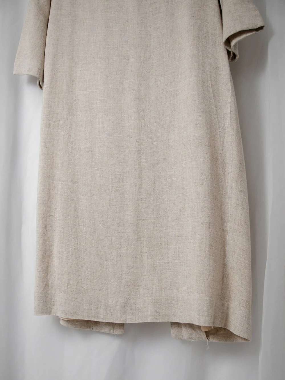 50s/60s Linen Ecru Over Coat - Image 5