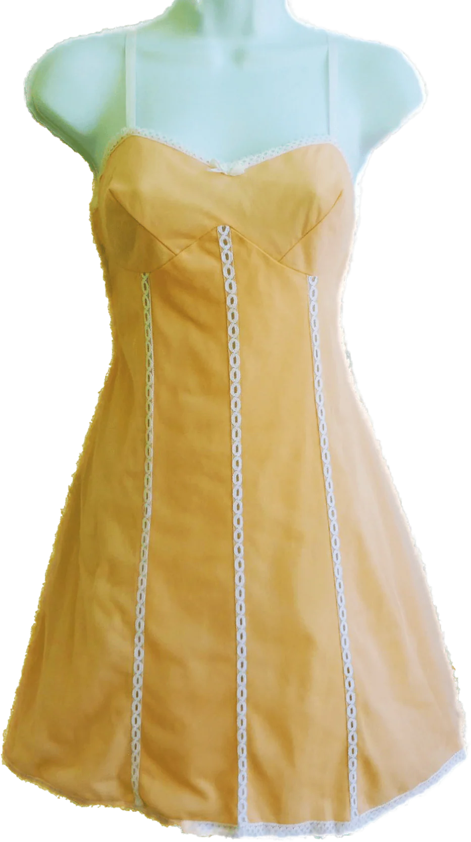 50s/60s Lingerie Nylon Slip Lace Panels Pinup Peach M