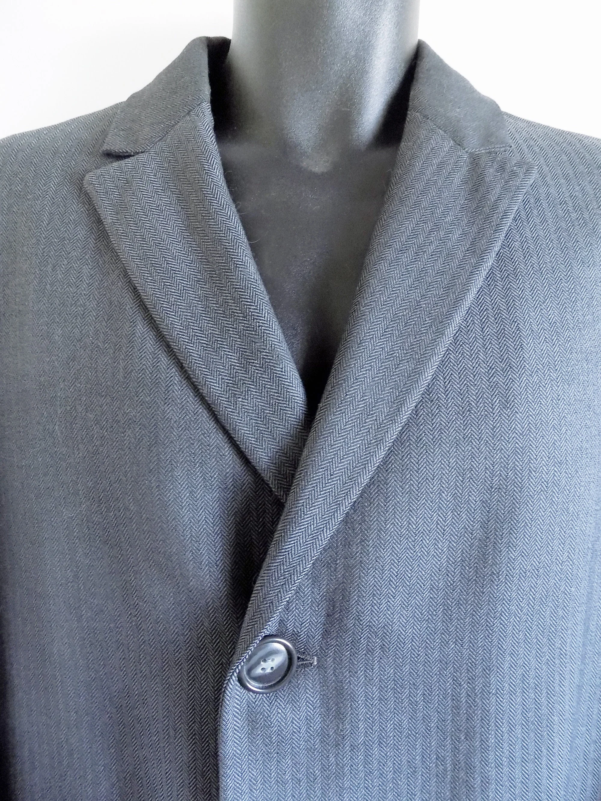 50s-60s Man's Gray Herringbone Overcoat Biltmore Moorhaven Lined Mad Men Top Coat - Image 3