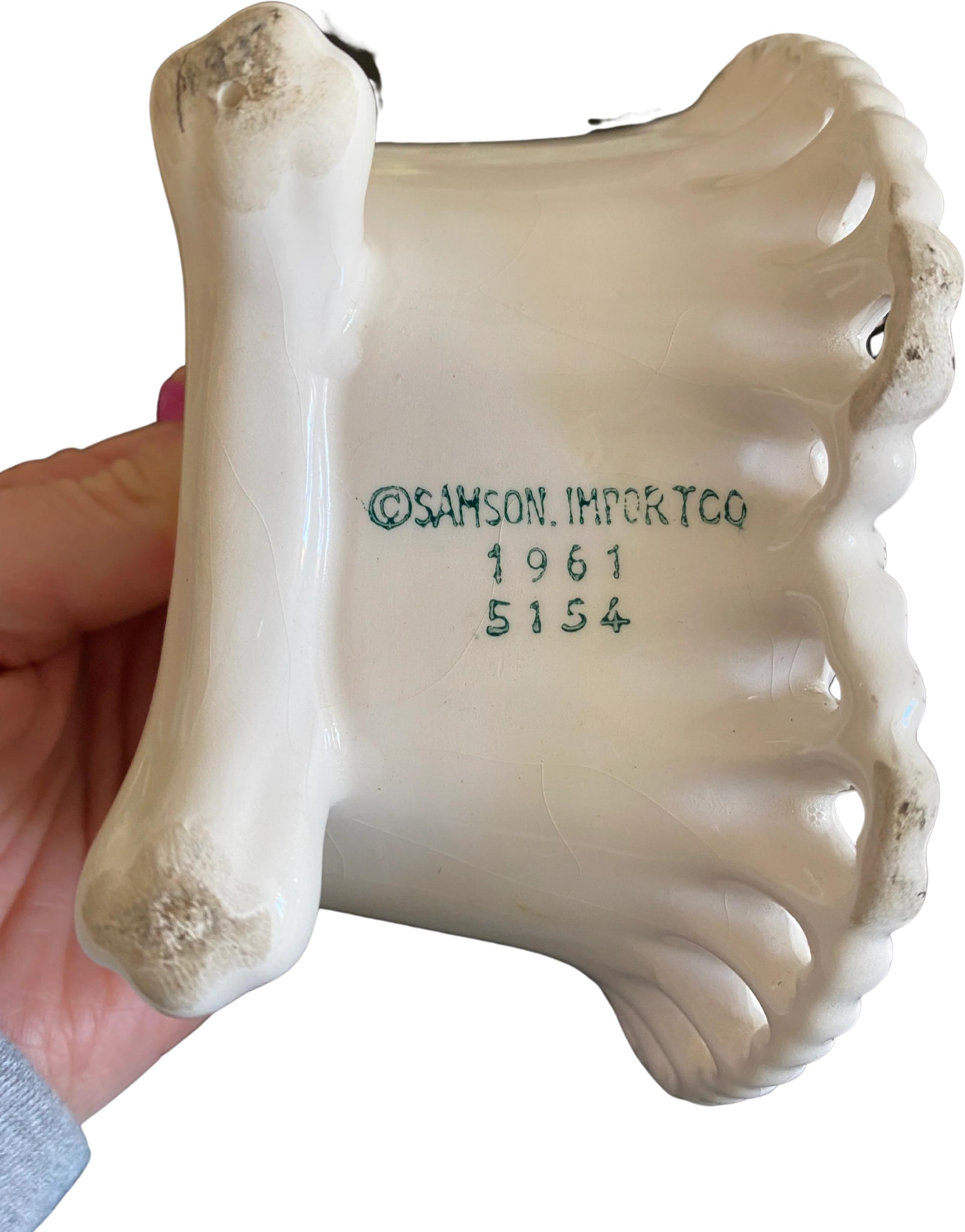 50s/60s Mcm Valentine's Heart Planter W Gold Trim 5154 by Sampson Import Co - Image 2
