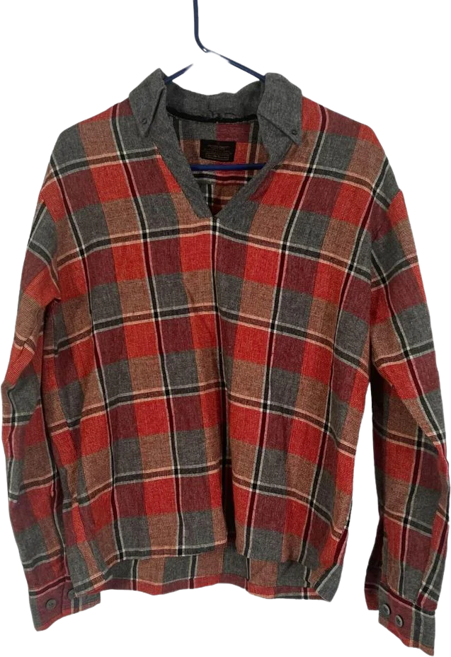 50s/60s Men's Wool Blend Flannel Shirt M By Sears Men's Shop