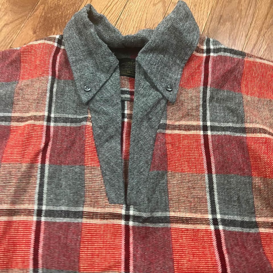 50s/60s Men's Wool Blend Flannel Shirt M By Sears Men's Shop - Image 3