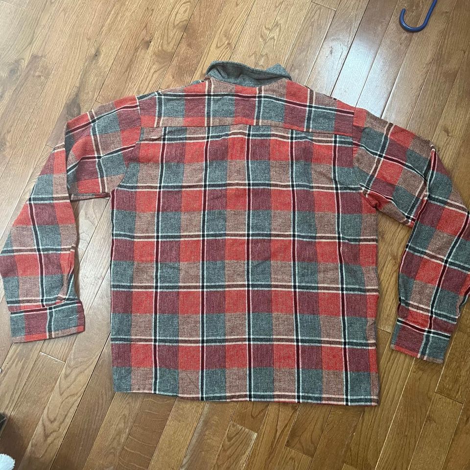 50s/60s Men's Wool Blend Flannel Shirt M By Sears Men's Shop - Image 5