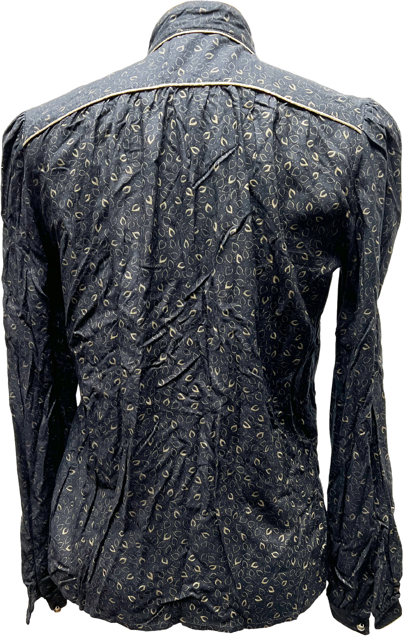 50s/60s Mid-century Rodeo Glam Black And Gold Blouse By Betty Barclay - Image 2