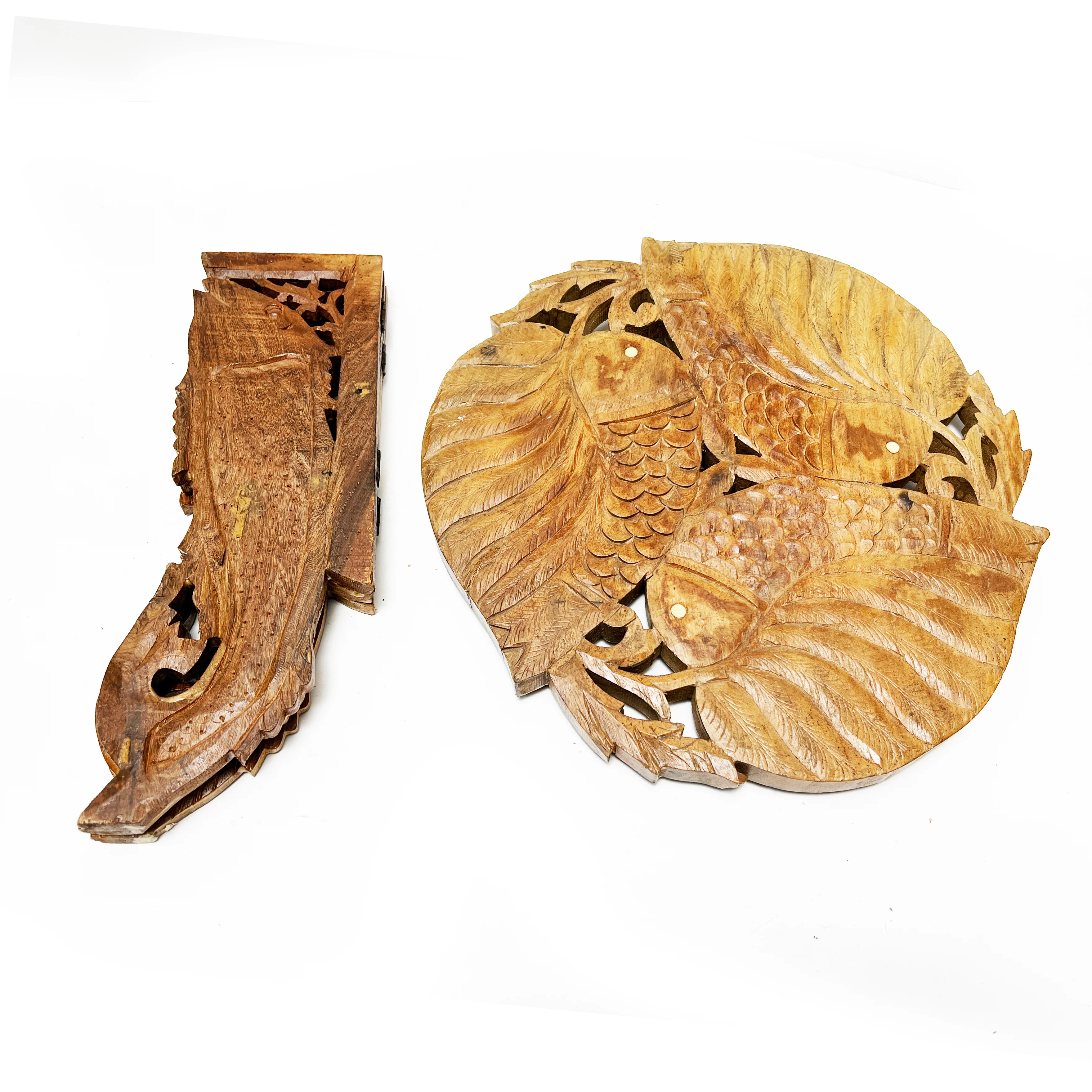 50s/60s Midcentury Collapsible Wood Koi Fish Table - Image 5