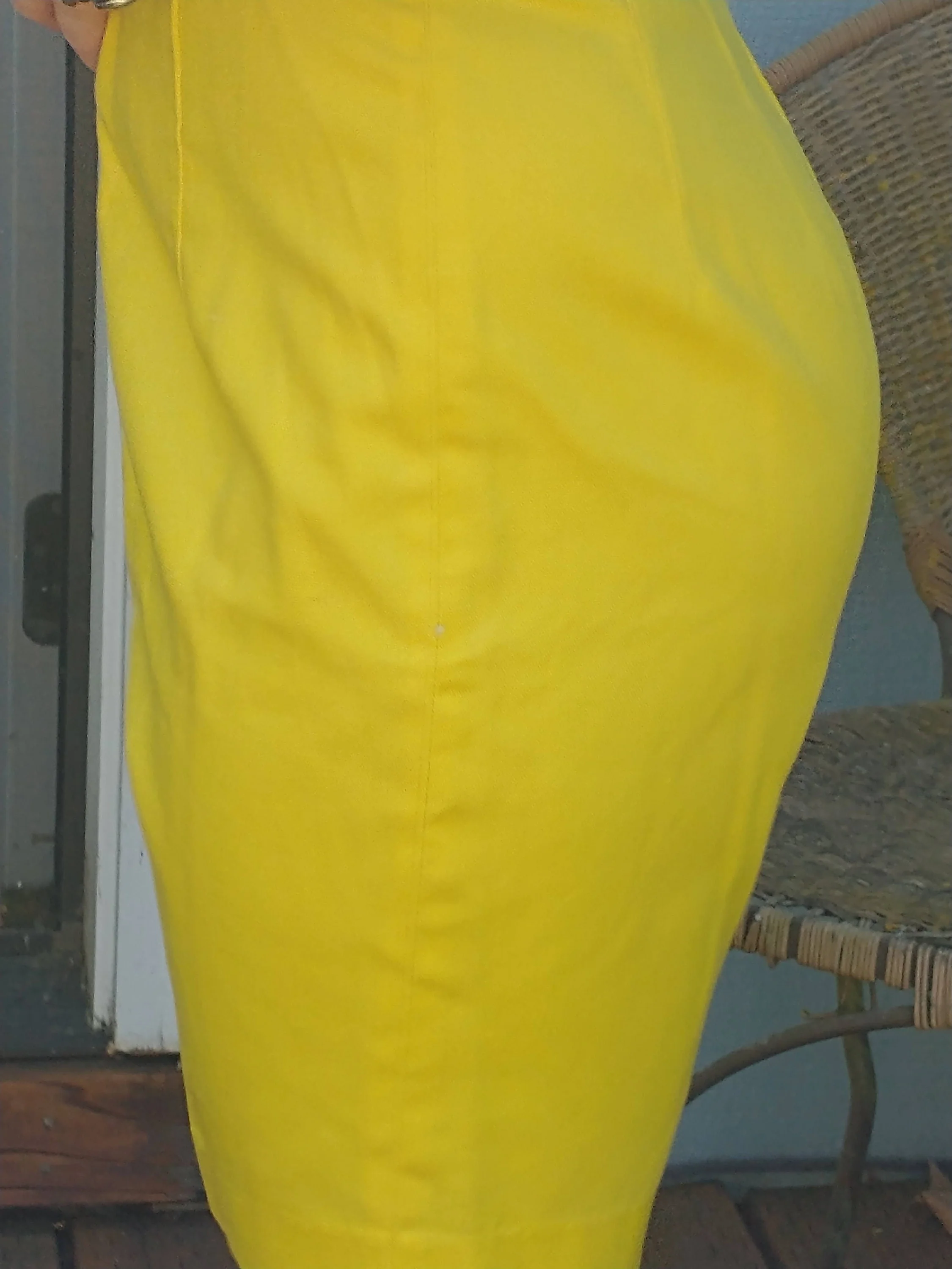50s/60s Midcentury Yellow Summer Shorts Cotton High Waist Modest Above Knee Women's Small by Carol Brent - Image 8