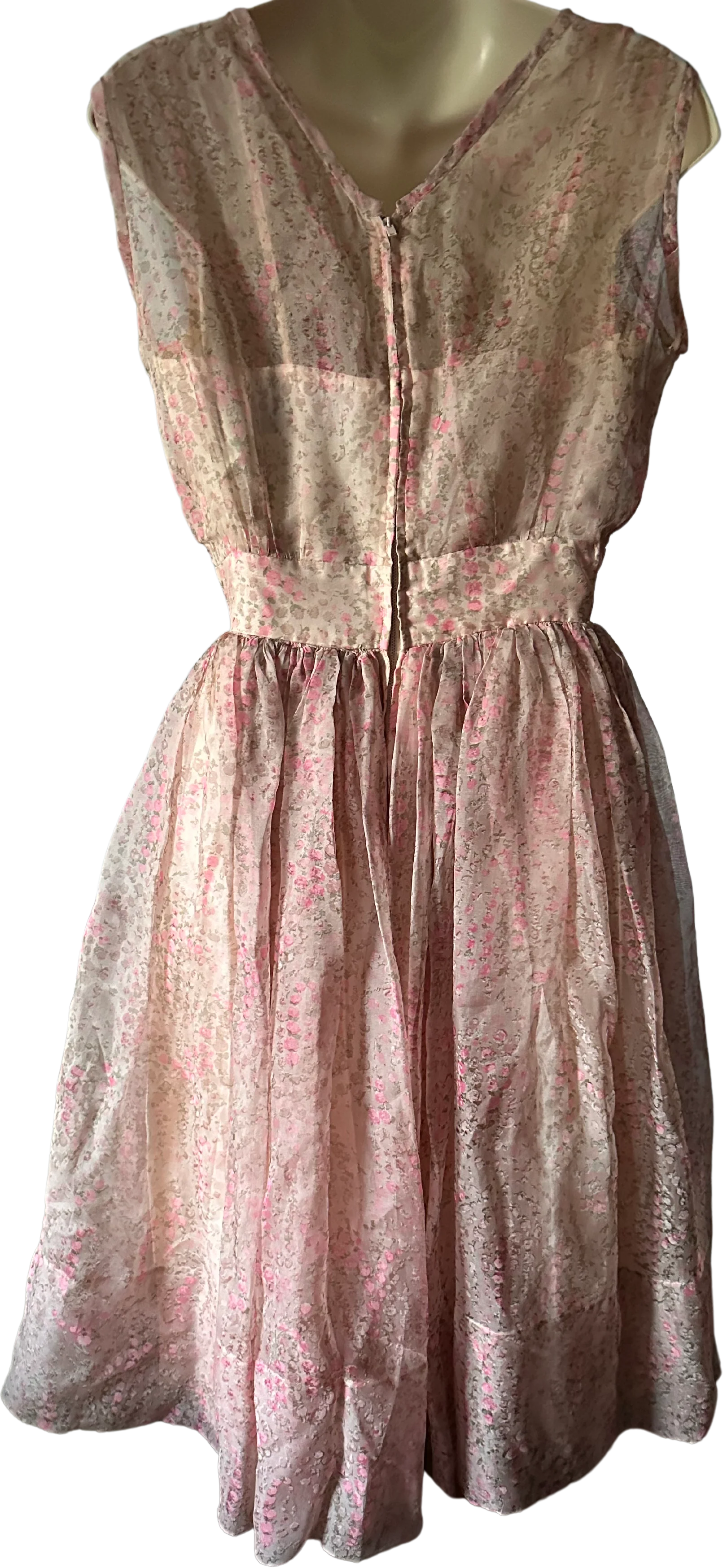 50s/60s Pink Floral Party Dress By Suzy Perette - Image 2