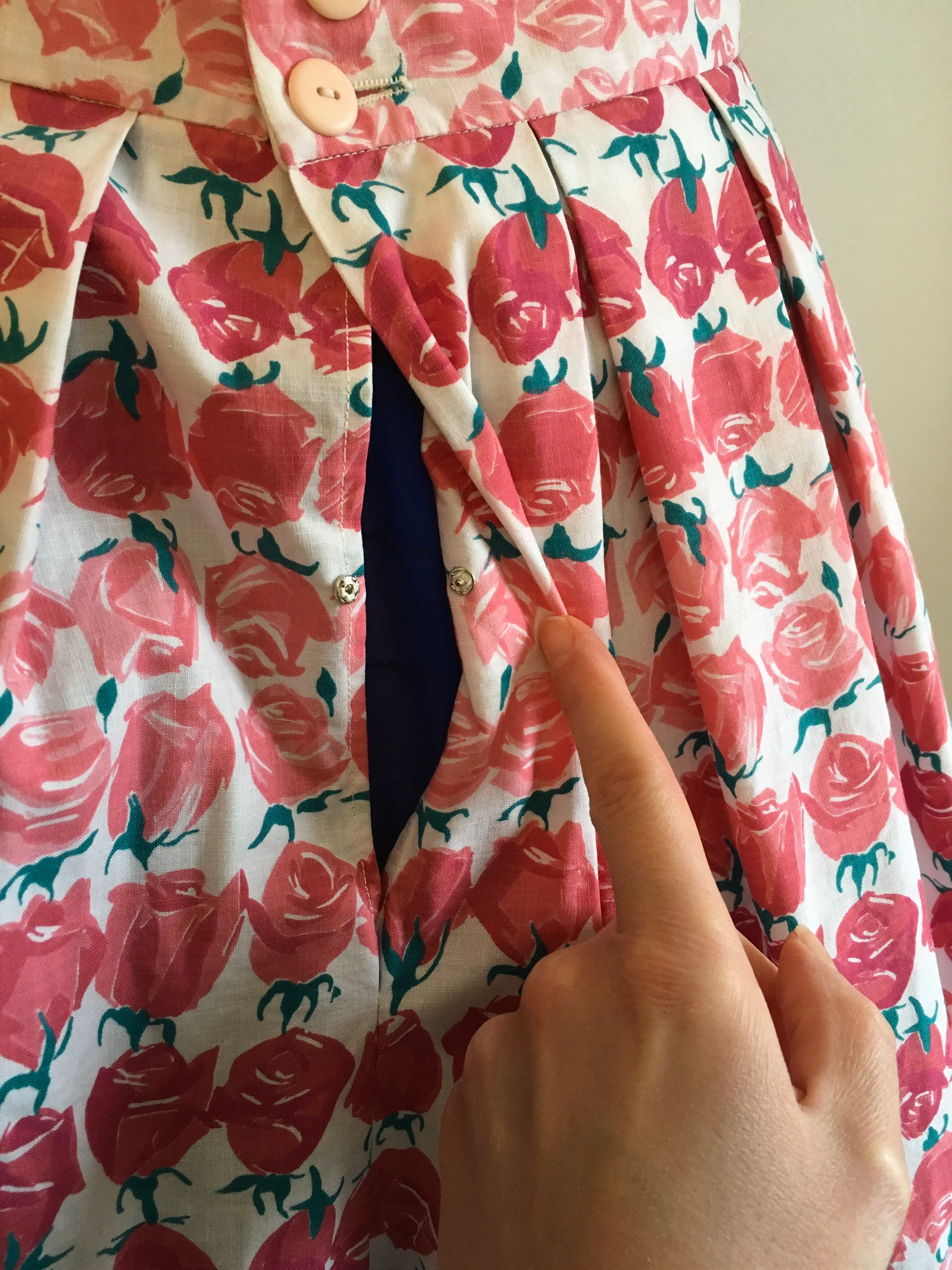 50's/60's Pink Floral Rose Stripe Print Skirt by Tootal Separates - Image 5