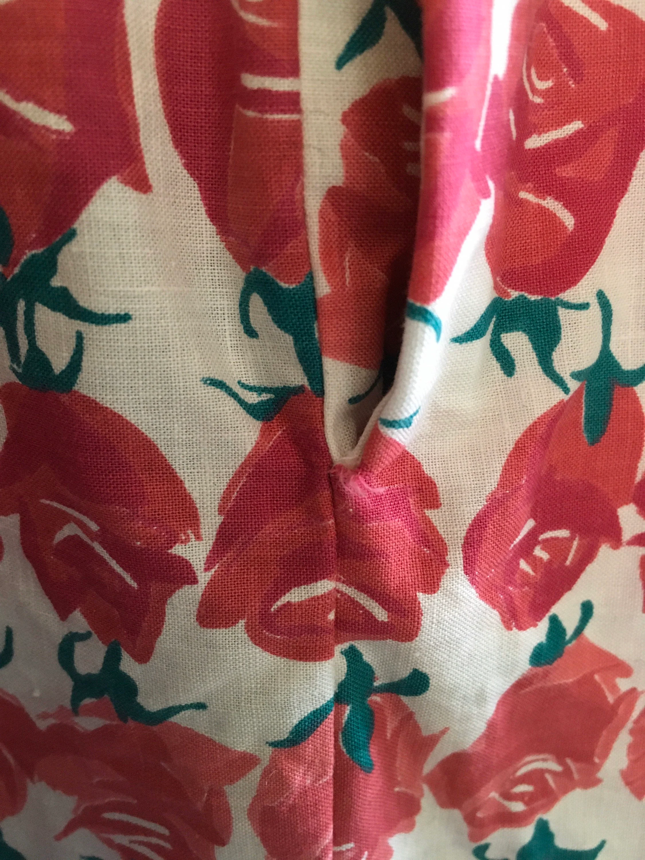 50's/60's Pink Floral Rose Stripe Print Skirt by Tootal Separates - Image 6