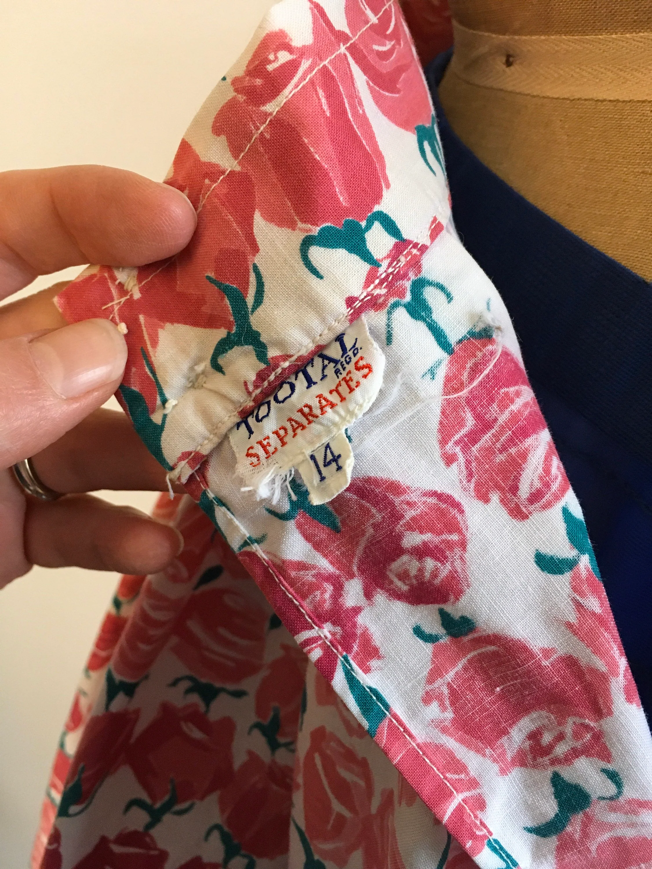 50's/60's Pink Floral Rose Stripe Print Skirt by Tootal Separates - Image 9