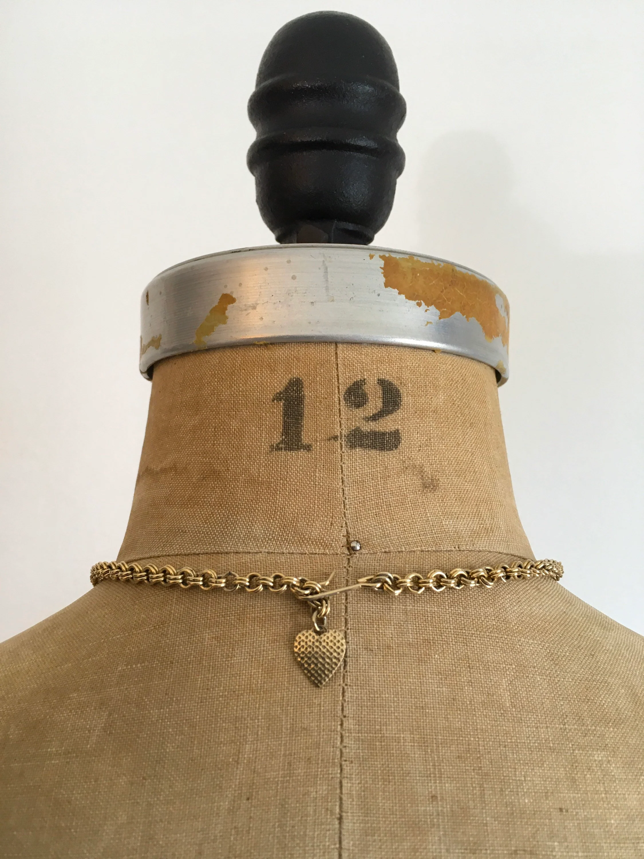 50's/60's Pink Flower and Gold Leaves Necklace - Image 3