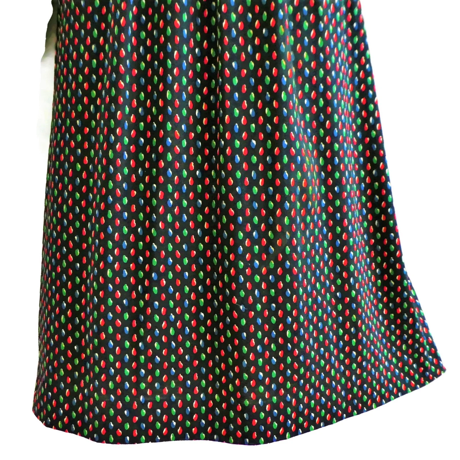 50s/60s Poly Knit Mcm Midi Dress Polka Teardrops Academia - Image 6