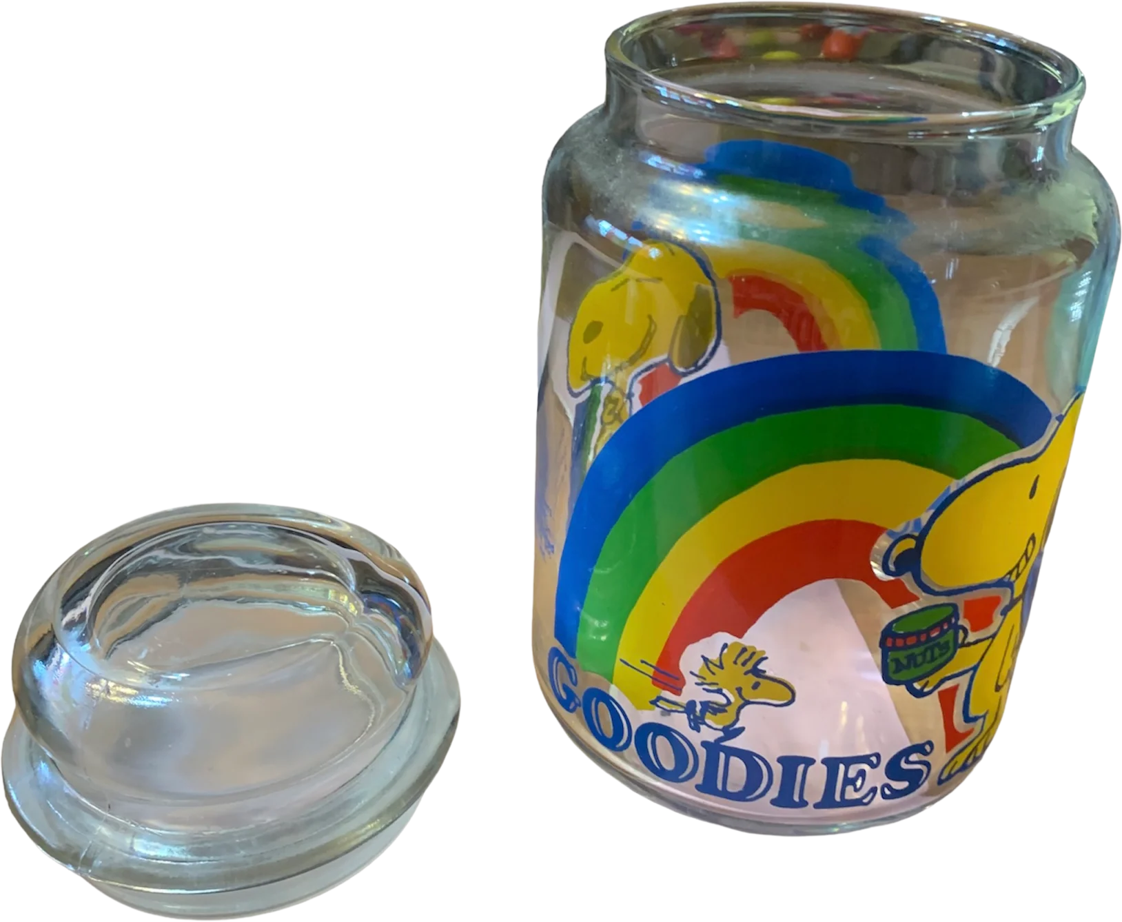 50s/60s Rainbow Snoopy Canister Jar With Lid By Snoopy - Image 2