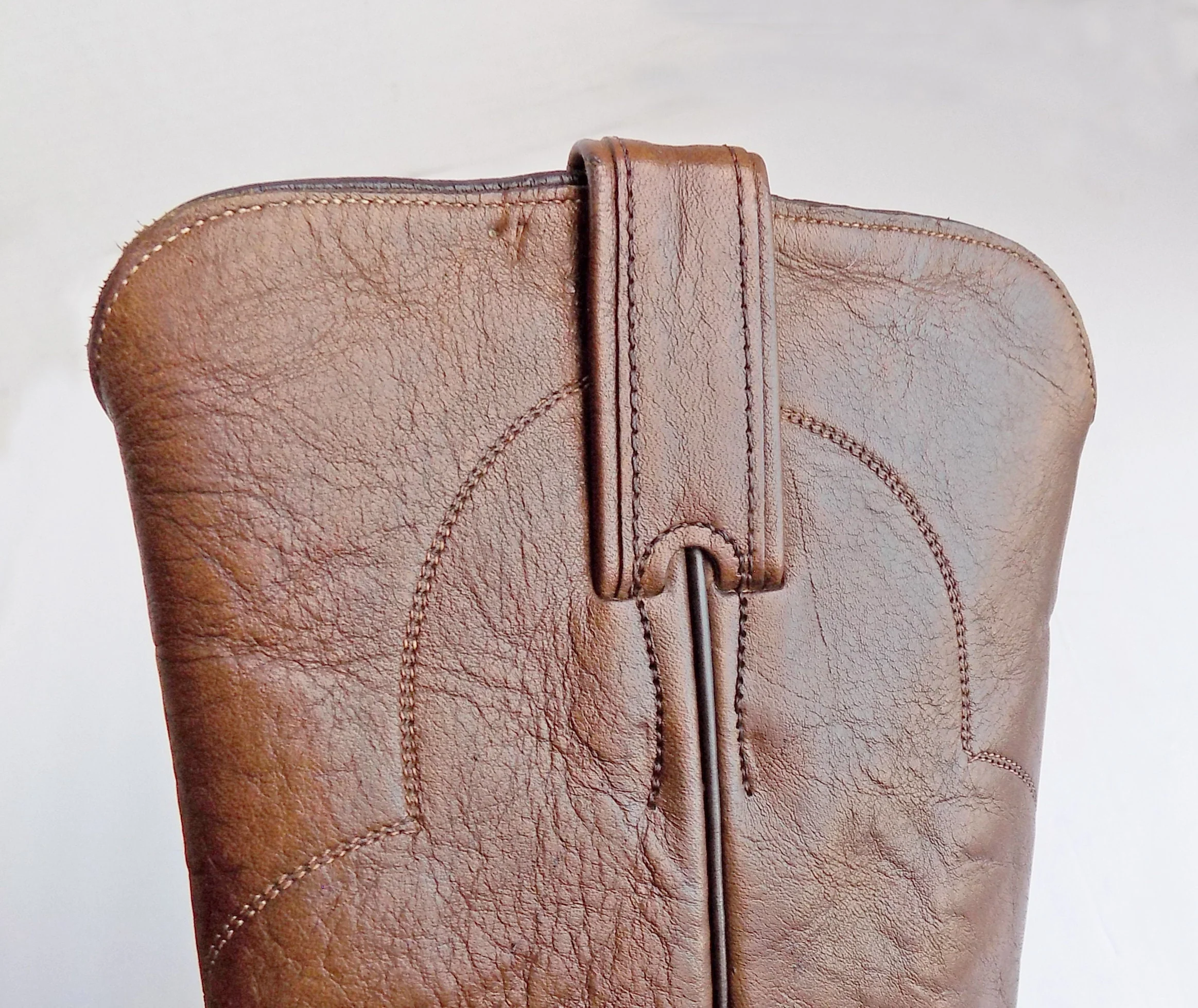 50s-60s Rare Brown Cowboy Boots Vintage Mcm Mid Century Unisex Leather Size 8 by Justin - Image 7