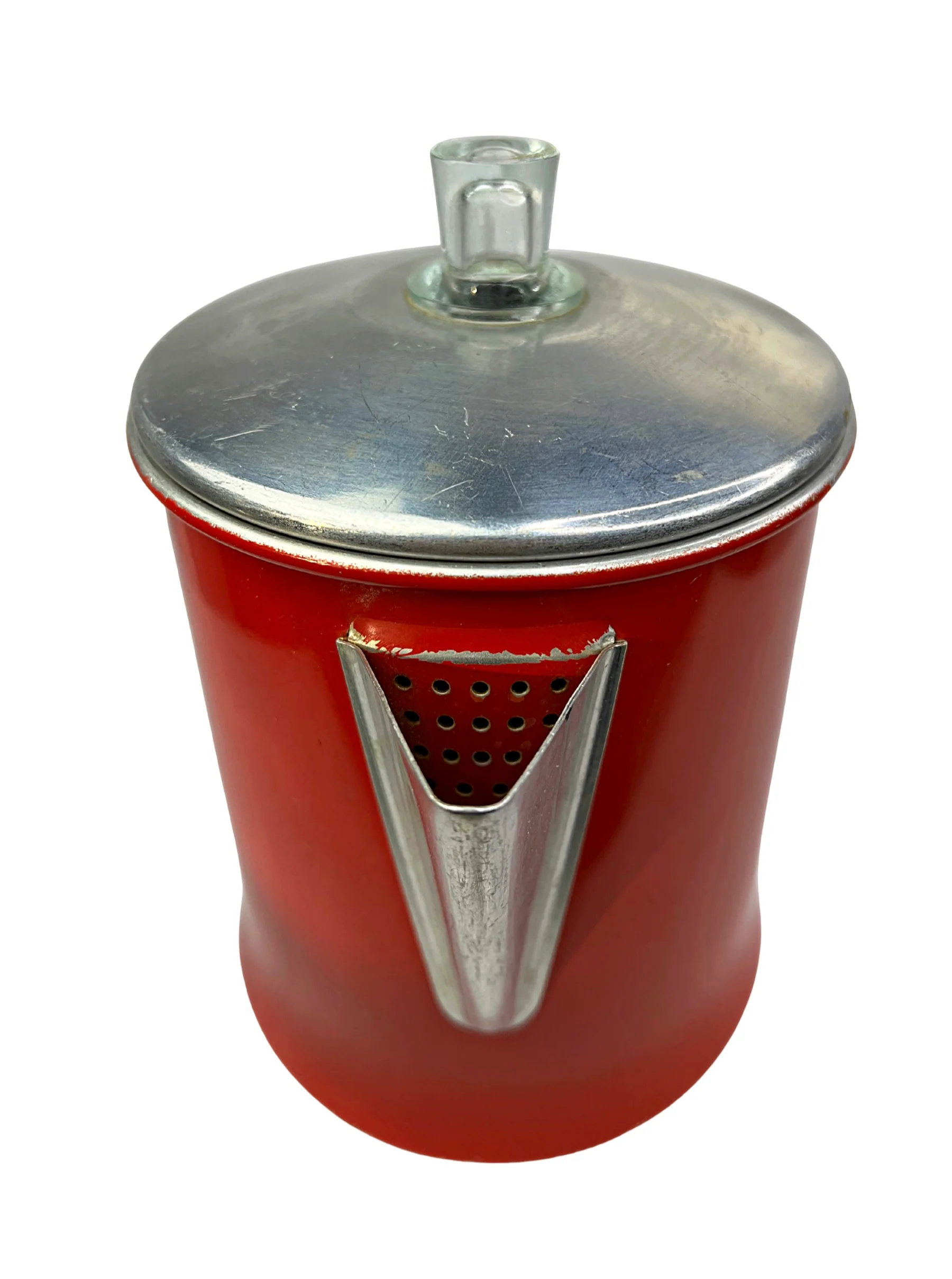 50s/60s Red Aluminum Camping Coffee Tea Kettle By Chiltonware - Image 3