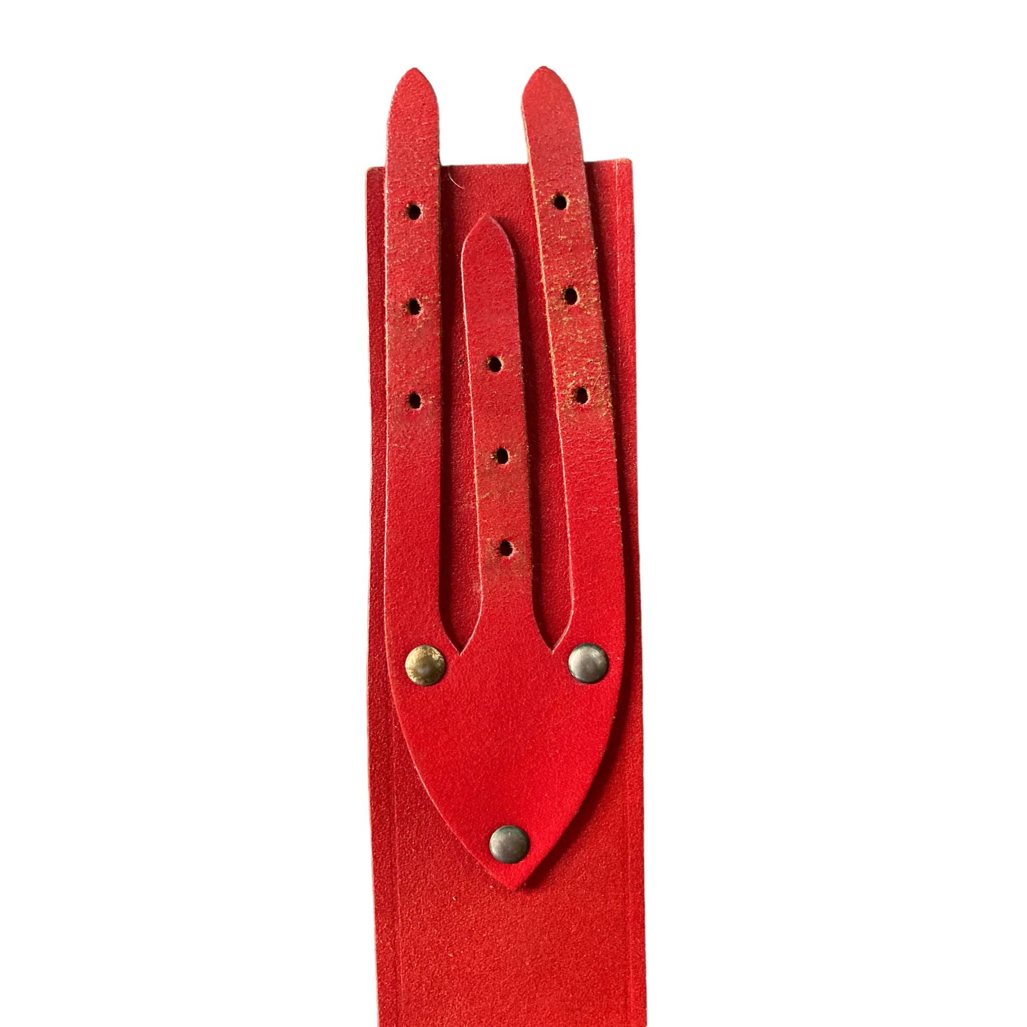 50s/60s Red Cowhide Three-buckle Belt By Garay - Image 5