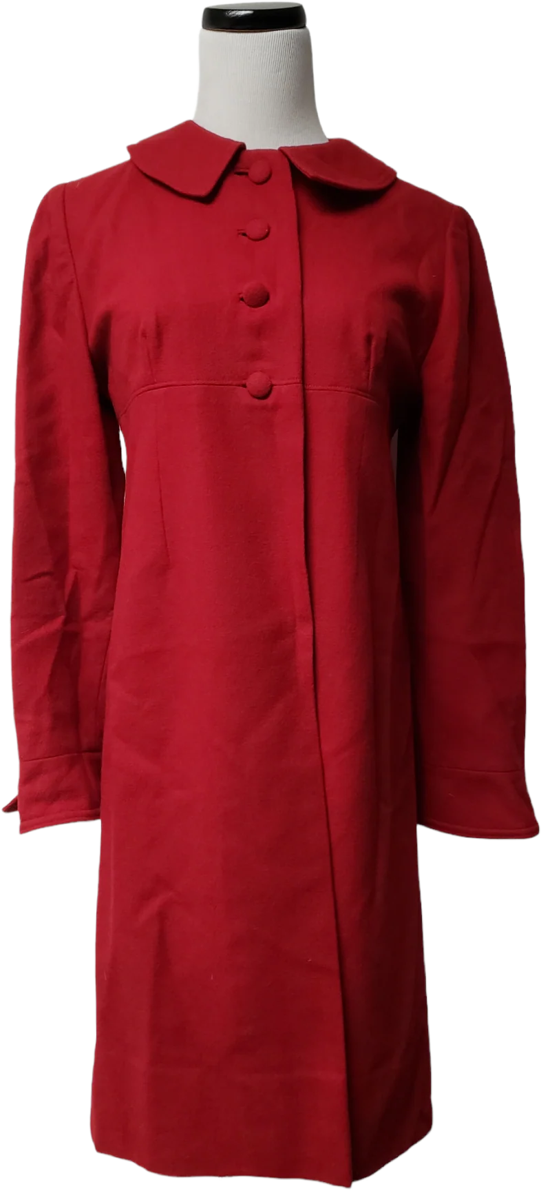 50s/60s Red Empire Waist Wool Coat