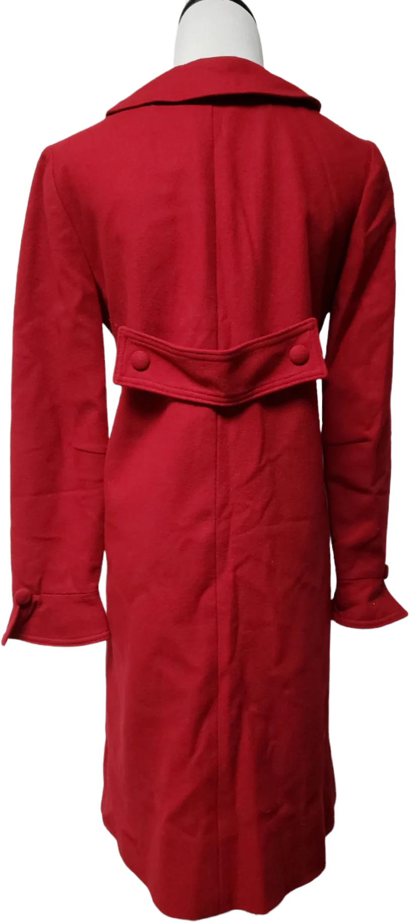 50s/60s Red Empire Waist Wool Coat - Image 2