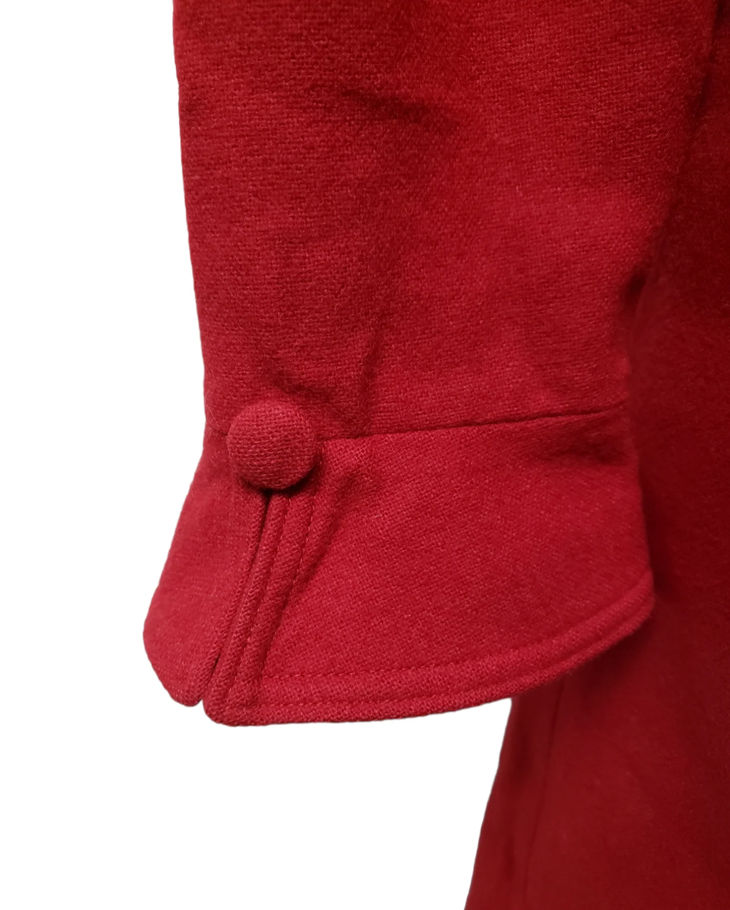 50s/60s Red Empire Waist Wool Coat - Image 5
