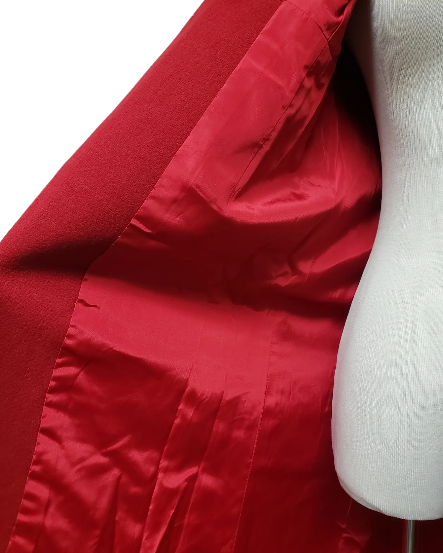 50s/60s Red Empire Waist Wool Coat - Image 6