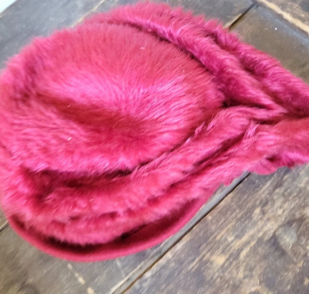 50s/60s Red Faux Fur Formal Hat By Ocella Austria - Image 6