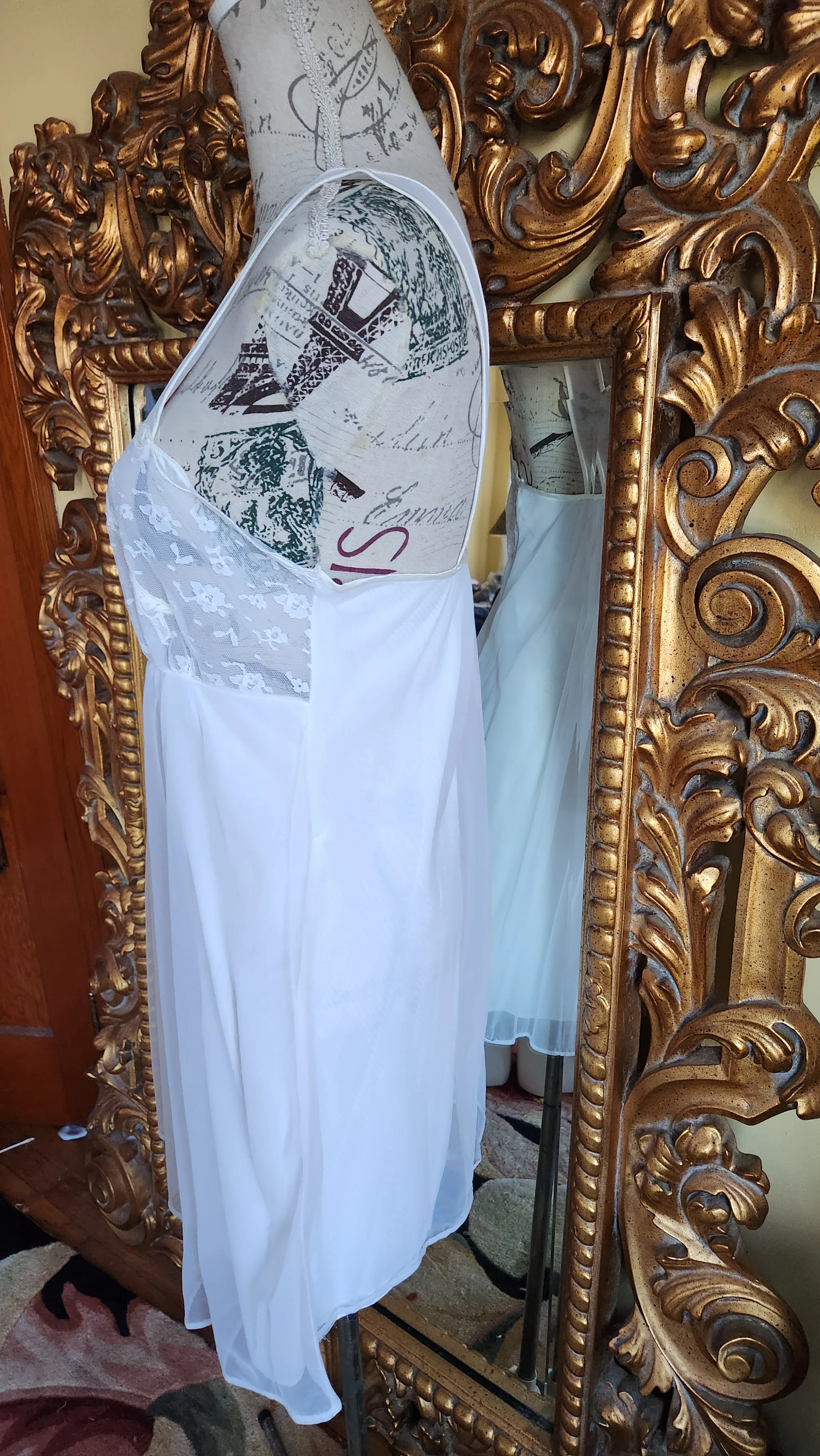 50s/60s Sexy Short White Chiffon Bridal Peignoir Set By Movie Star - Image 6