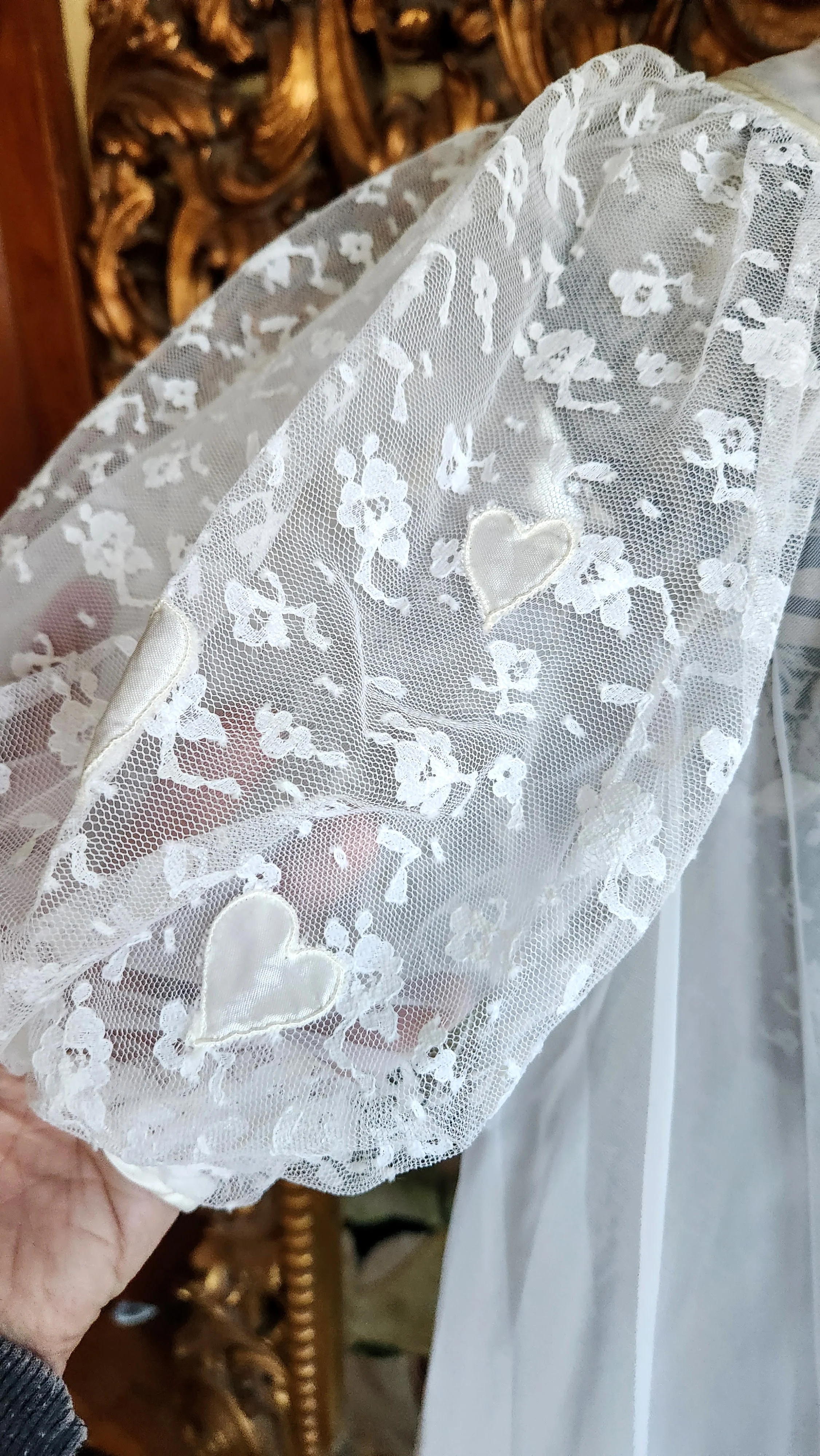 50s/60s Sexy Short White Chiffon Bridal Peignoir Set By Movie Star - Image 7