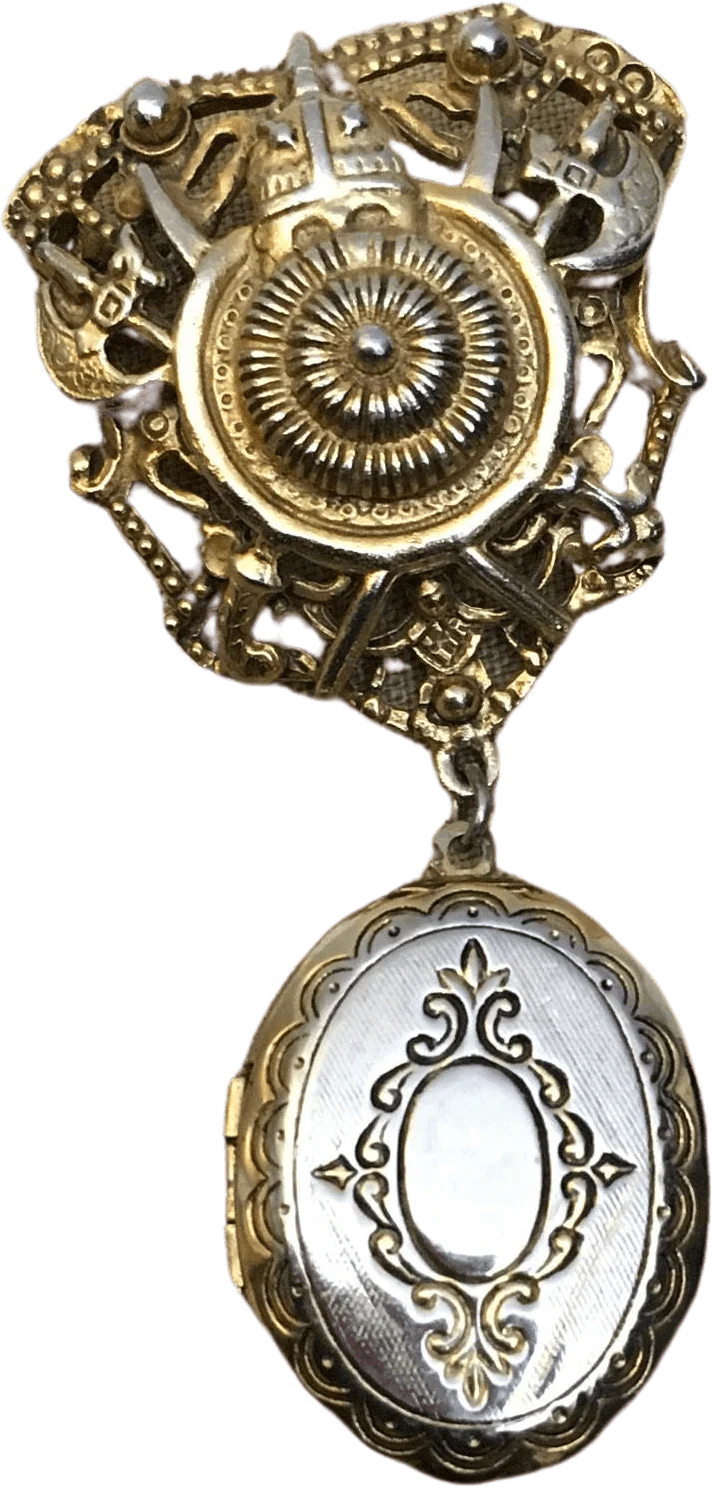 50's/60's Shield Knight Locket Brooch by Florenza