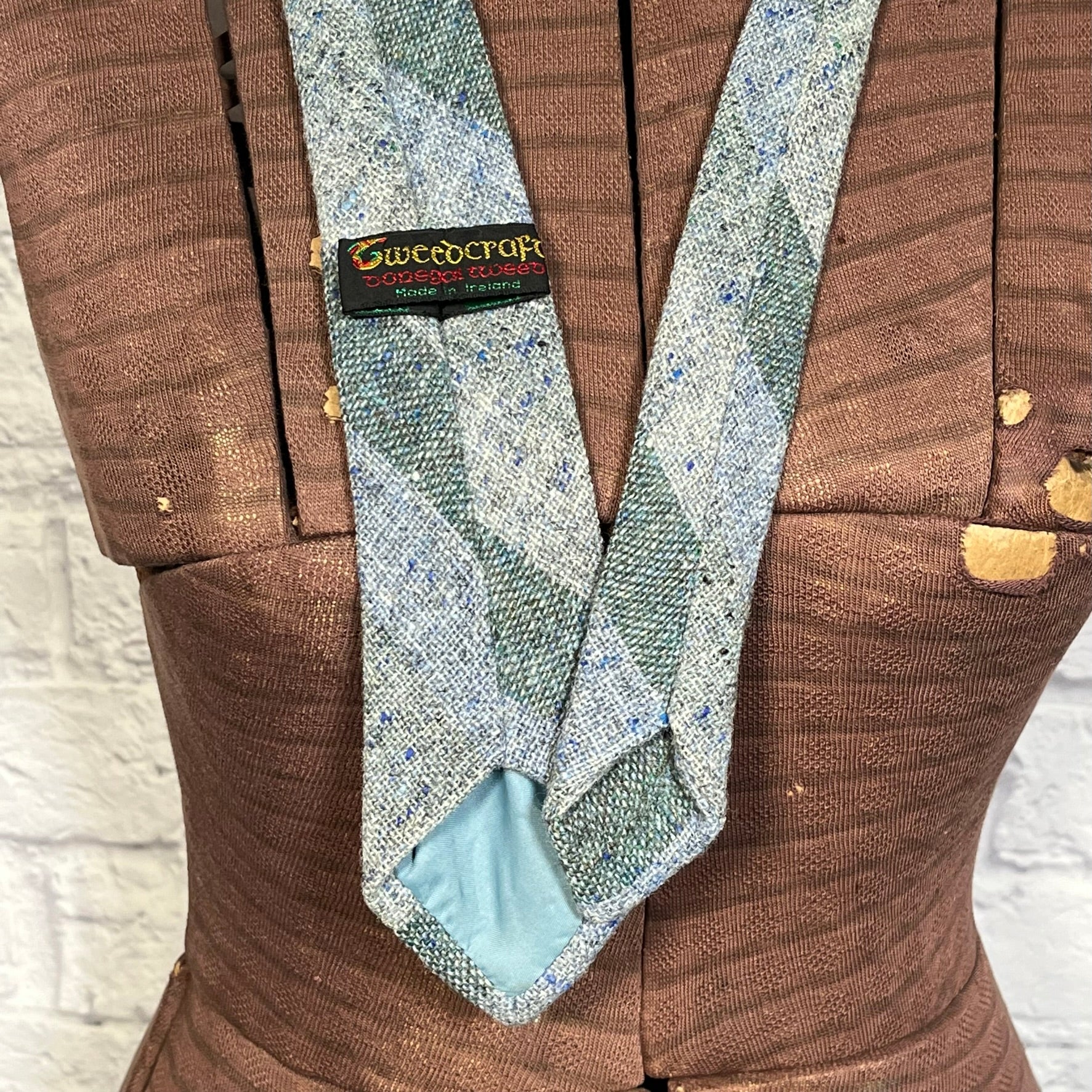 50s/60s Skinny Necktie Donegal Tweed Pure Wool Ireland By Tweedcraft - Image 5