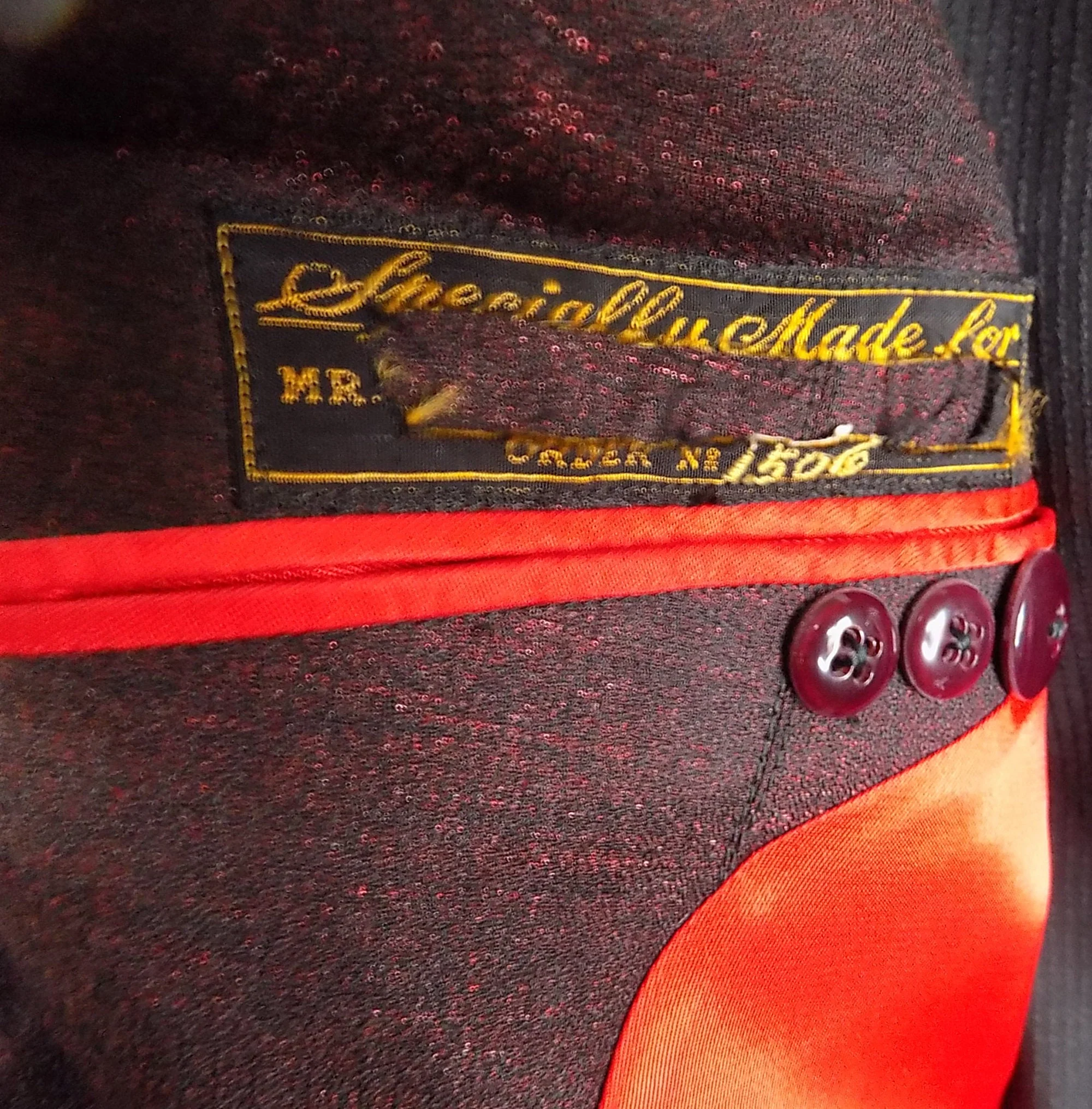 50s 60s Sparkly Red Dinner Jacket Sports Coat Red Carpet Wedding News Years Christmas Stage Rockabilly Xl Hong Kong - Image 5