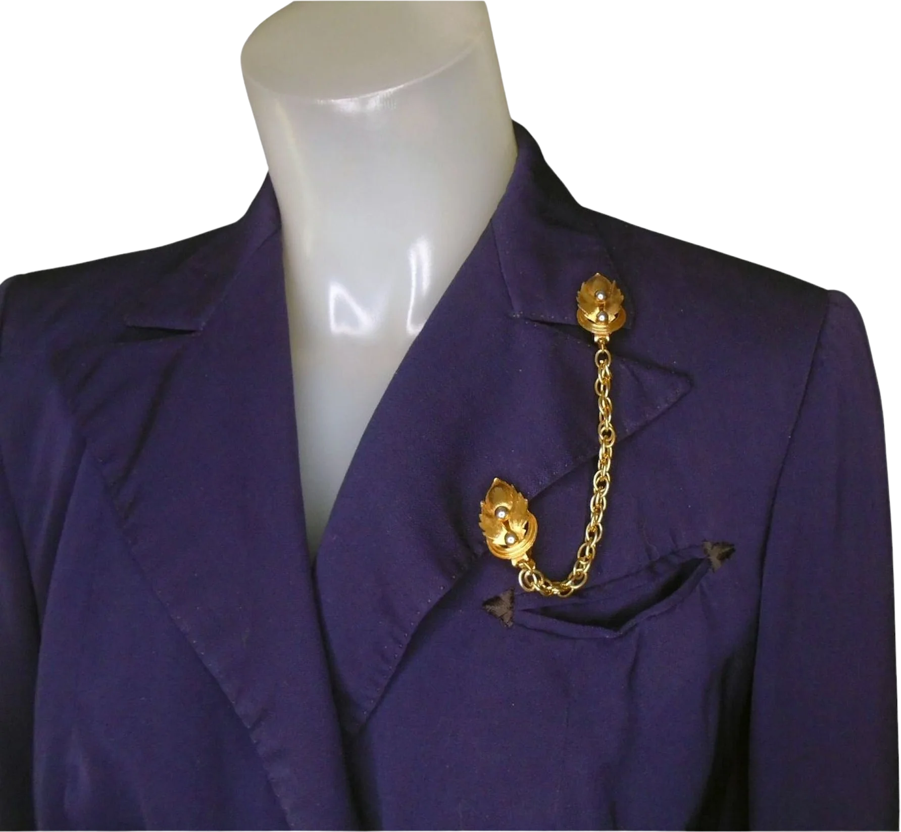 50s/60s Sweater Guard Hat Clip Chatelaine Pin For Jeans