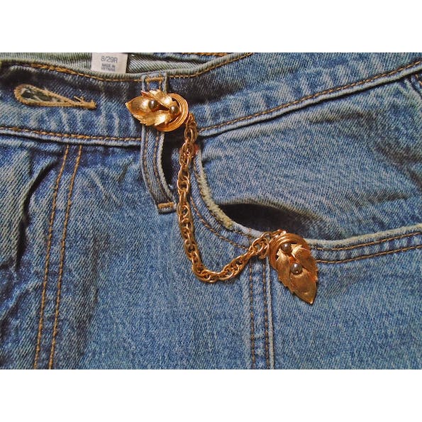 50s/60s Sweater Guard Hat Clip Chatelaine Pin For Jeans - Image 3