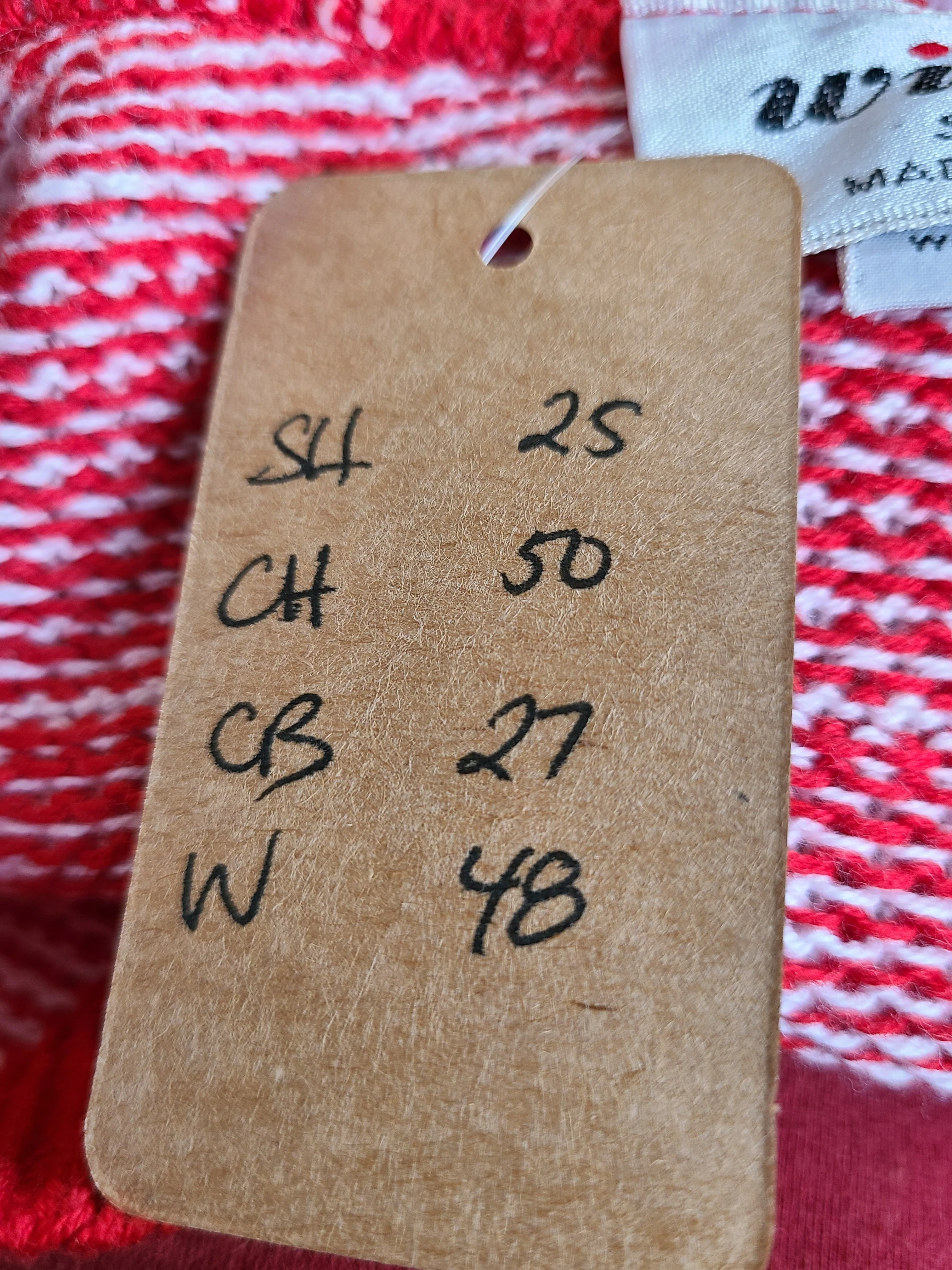 50s/60s V-neck Xl Sweater Vest Red White By Wilroy Sports - Image 3