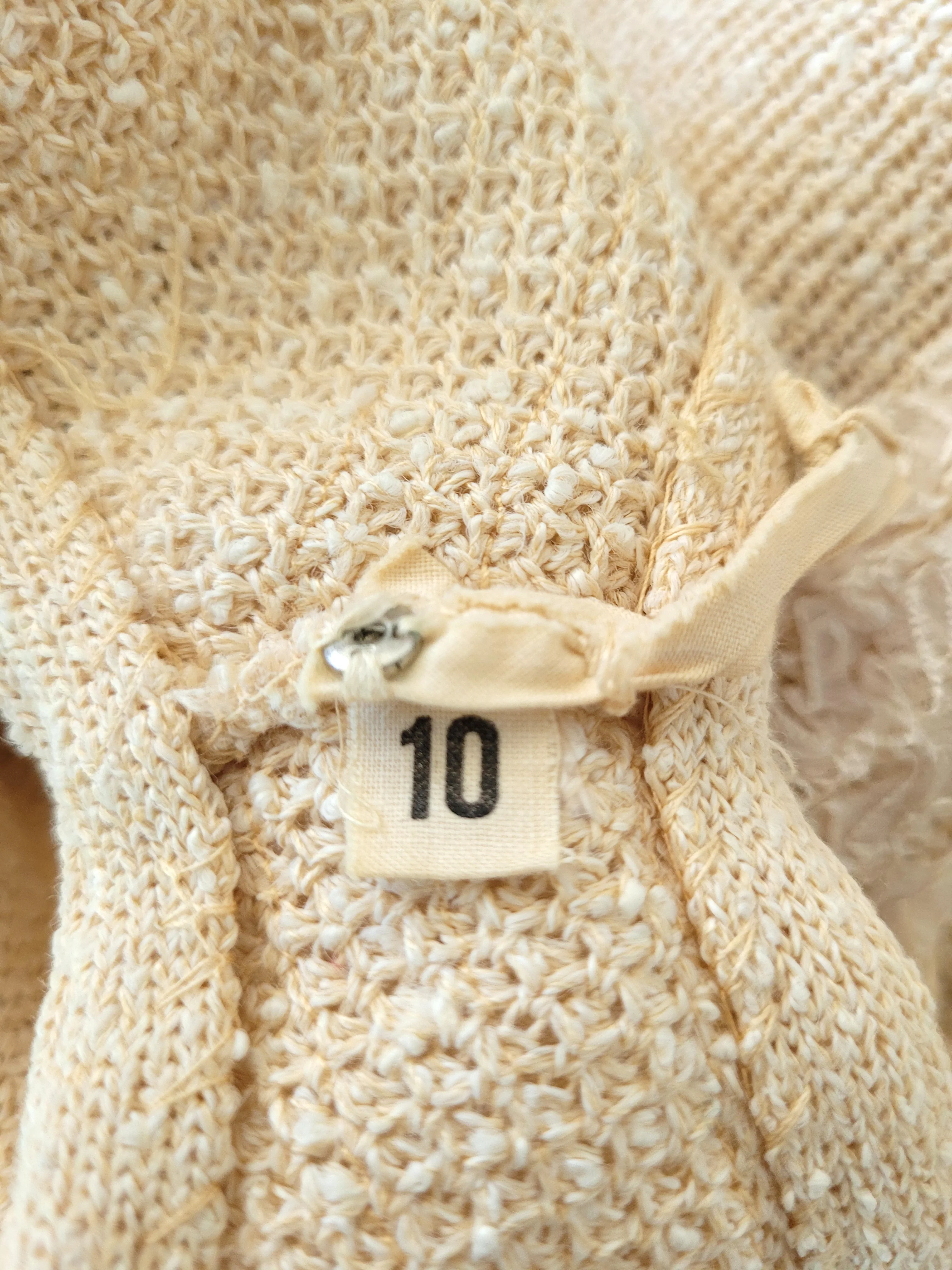 50s/60s Vintage Boxy Knit Blouse Beaded Tassels Rhinestone By Felicia - Image 10