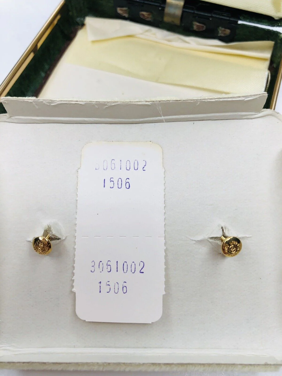 50s/60s Vintage Opal Screw Back Earrings Box Gold Filled - Image 4