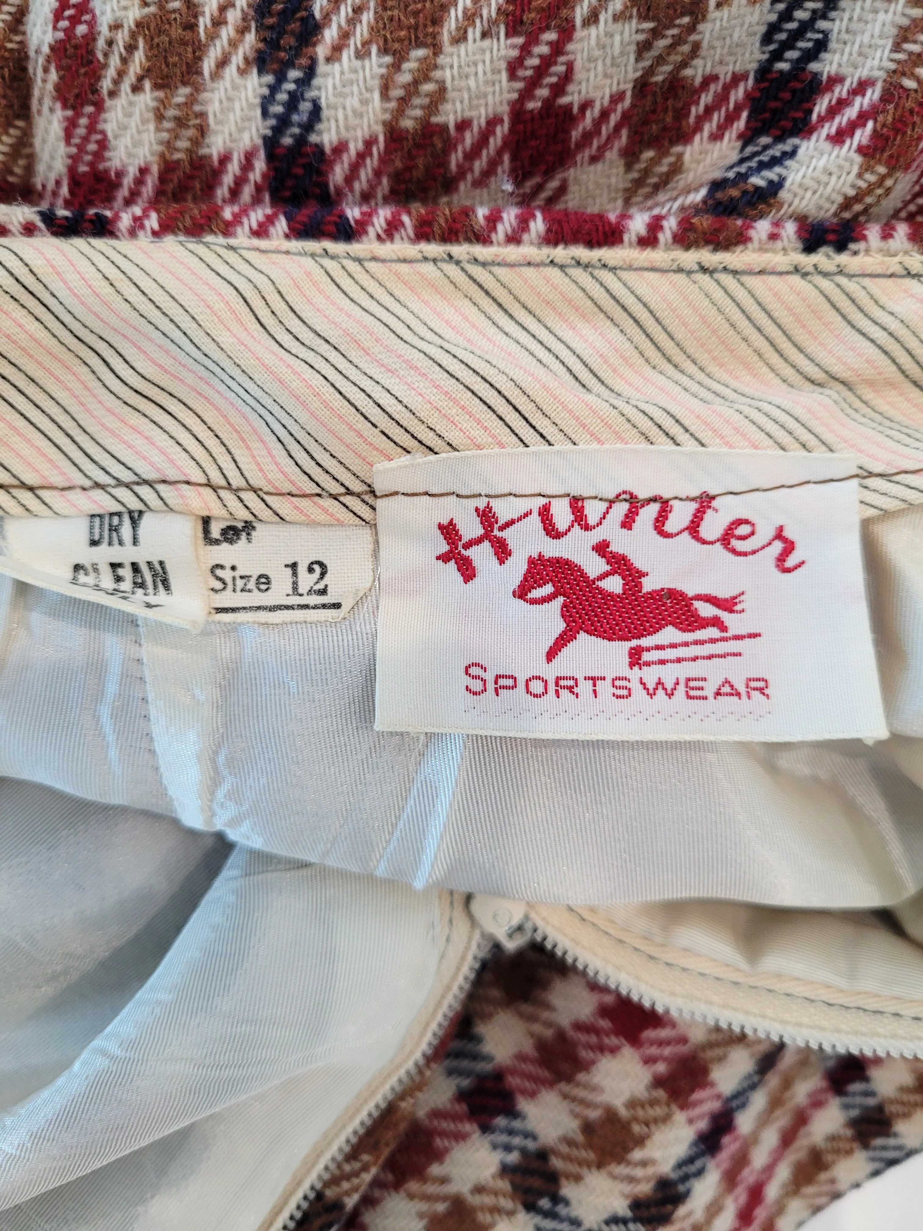 50s/60s Vintage Plaid Fitted Bootcut Equestrian-style Pant By Hunter Sportswear - Image 3