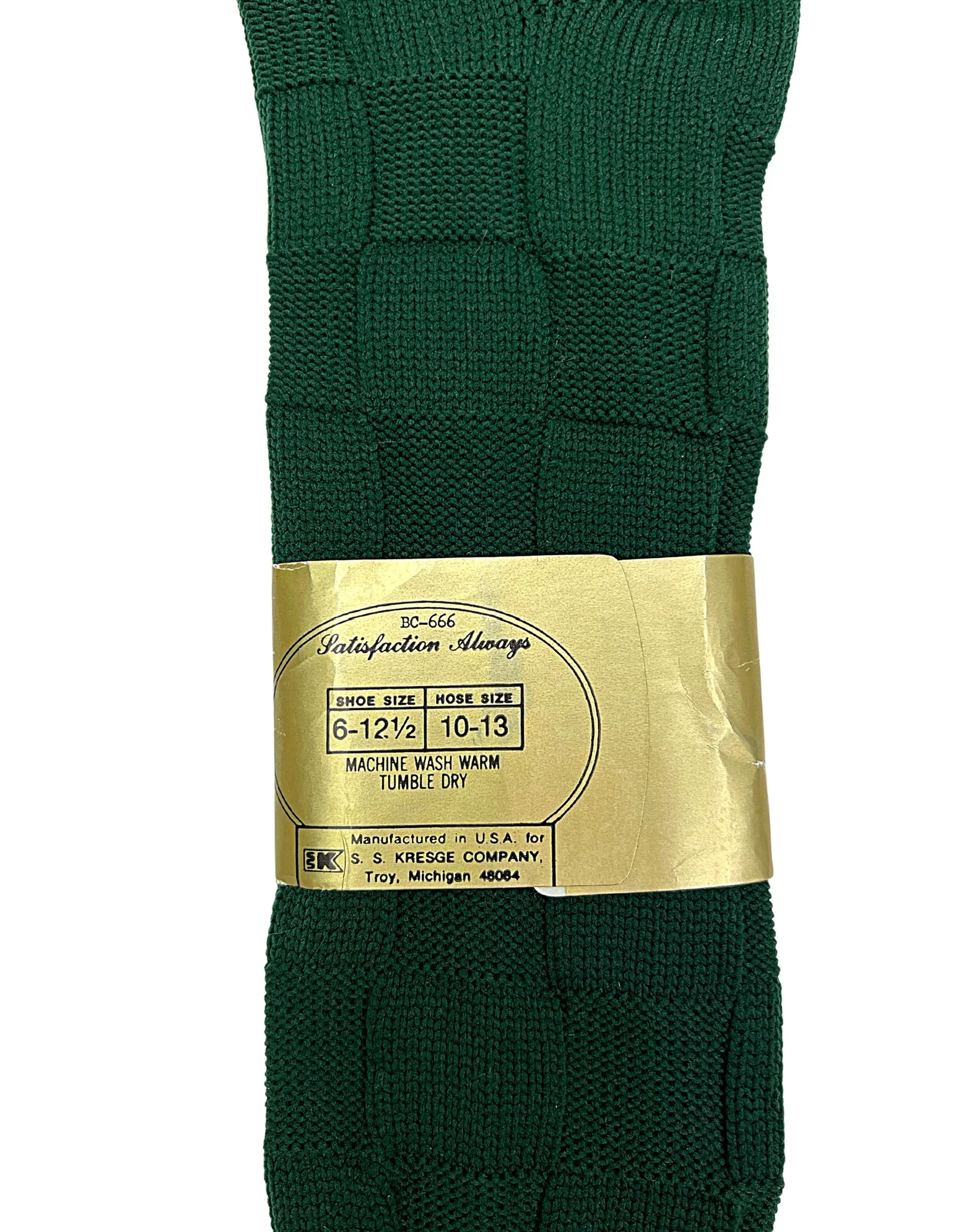 50s/60s Waffle Knit Dress Socks Sage And Dark Green By Kmart - Image 11