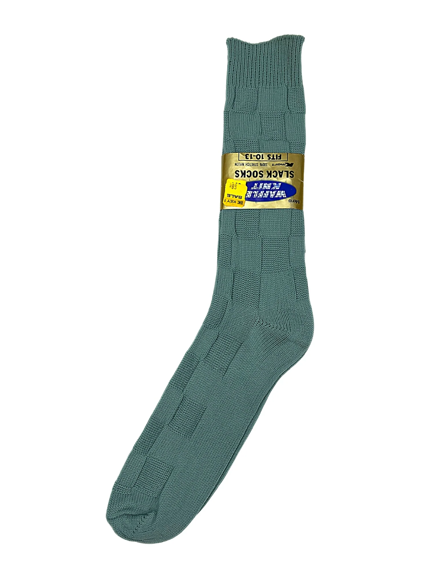 50s/60s Waffle Knit Dress Socks Sage And Dark Green By Kmart - Image 12