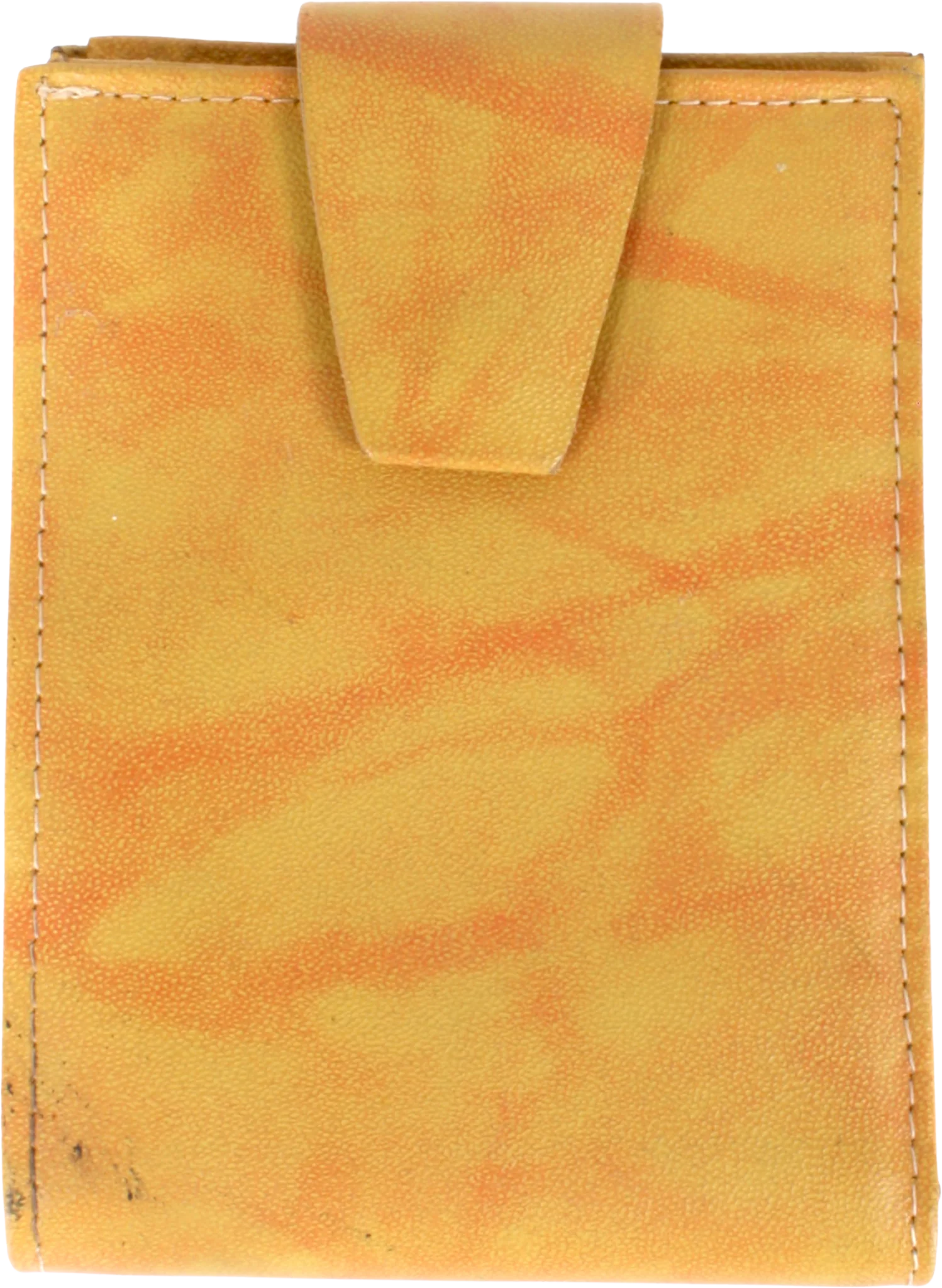 50s/60s Yellow Orange Marbled Leather Wallet Mcm By Amity