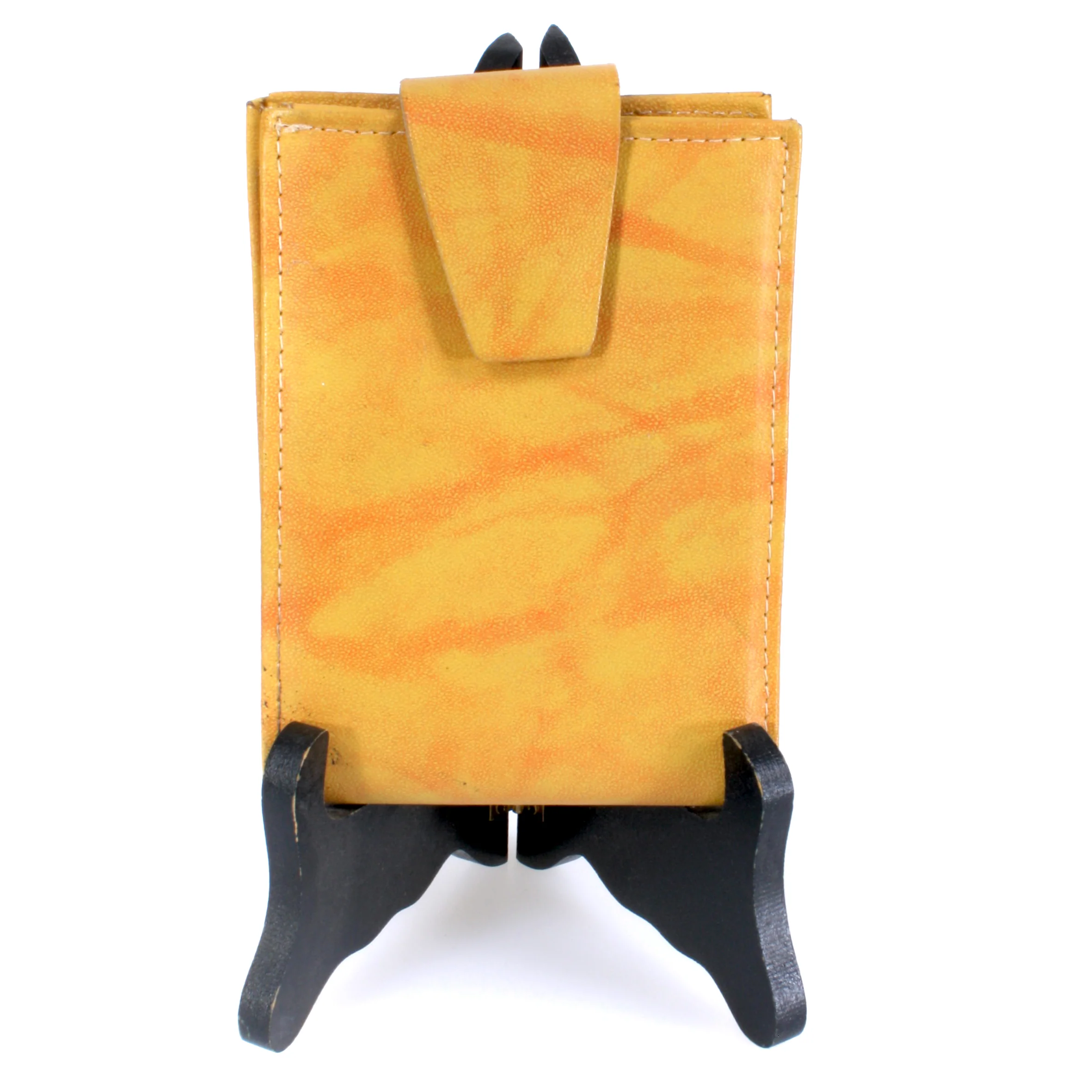 50s/60s Yellow Orange Marbled Leather Wallet Mcm By Amity - Image 4